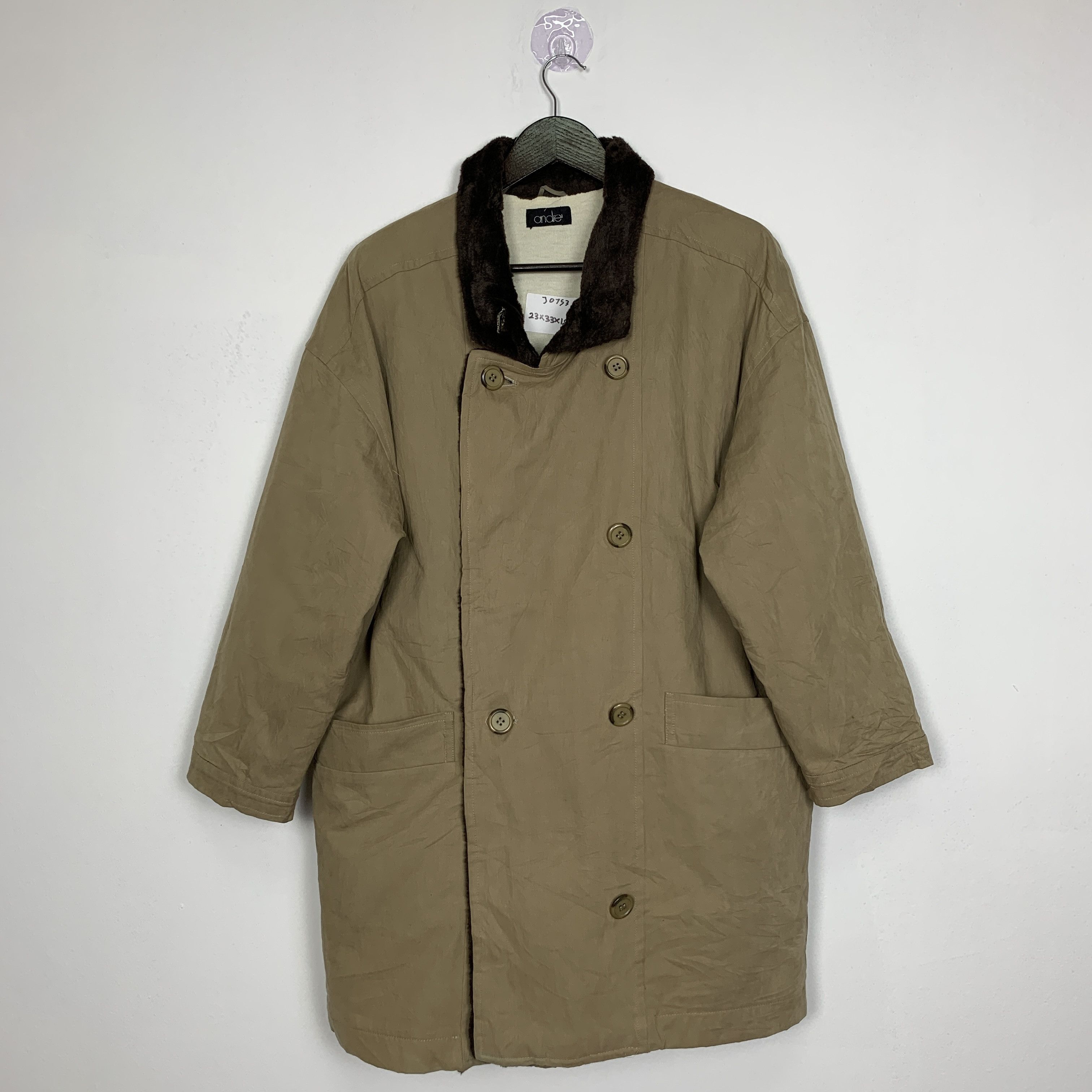 image of Vintage Coats Nice Design Lining in Khaki, Women's (Size Small)