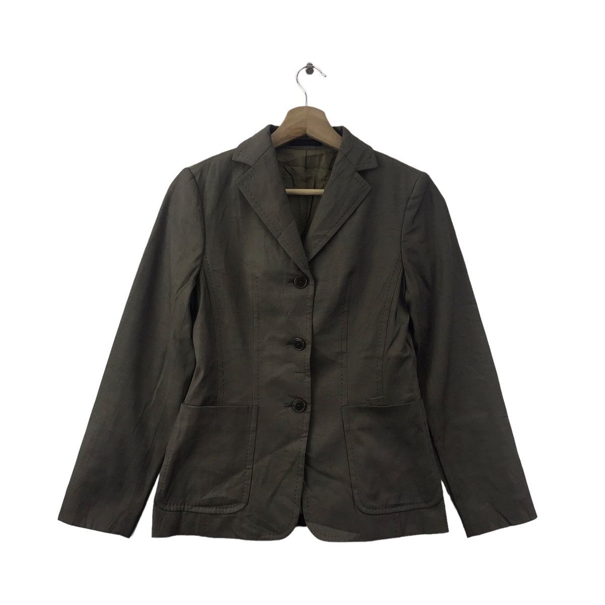 Japanese Brand Vintage SHIPS Japanese Brand Plain Grey Blazer Coat Jacket Size S / US 4 / IT 40 - 1 Thumbnail