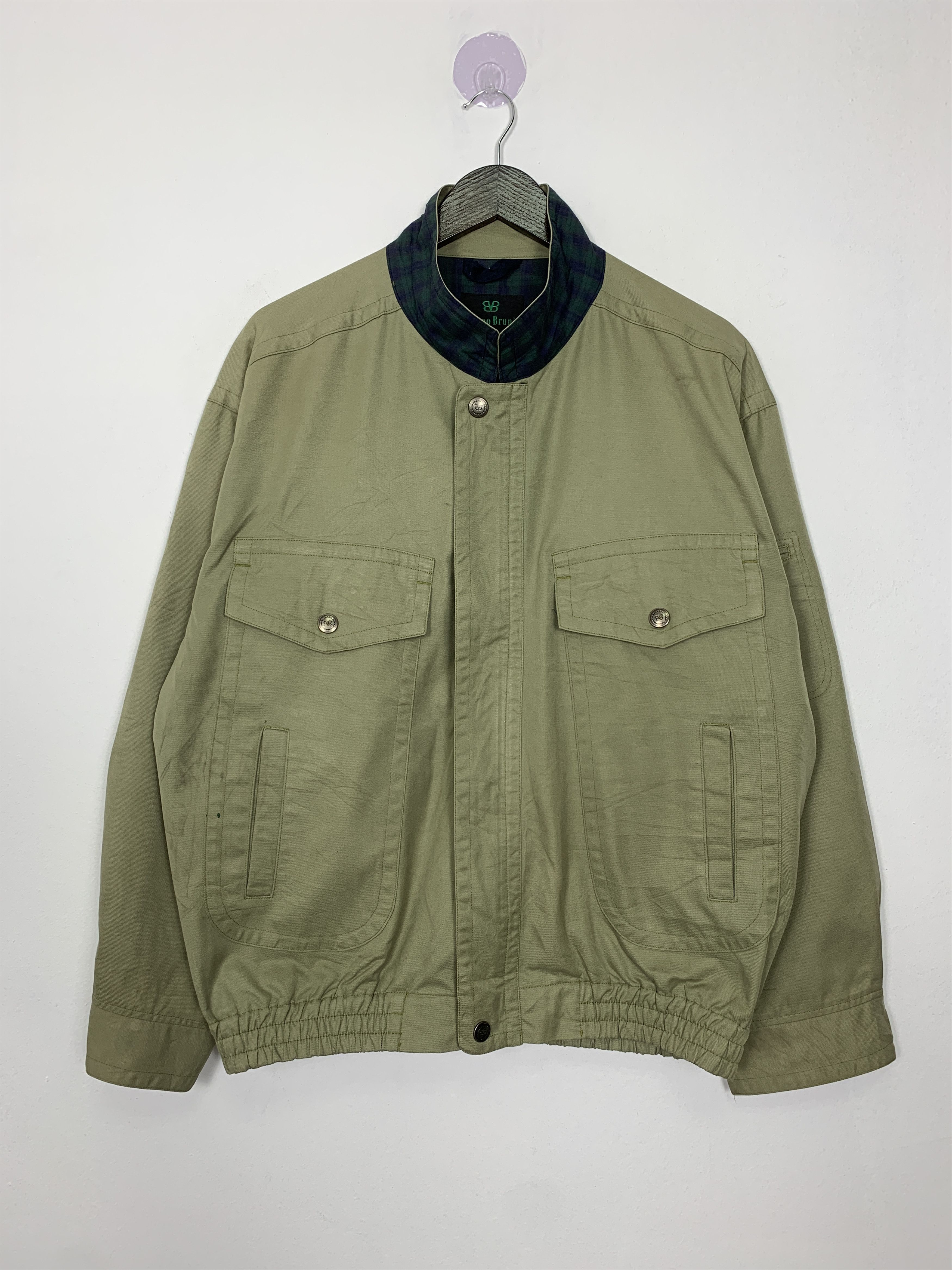 Japanese Brand Vintage BRUNO BRUNI Cotton Zip Up Jacket J1077 Size US L / EU 52-54 / 3 - 1 Thumbnail