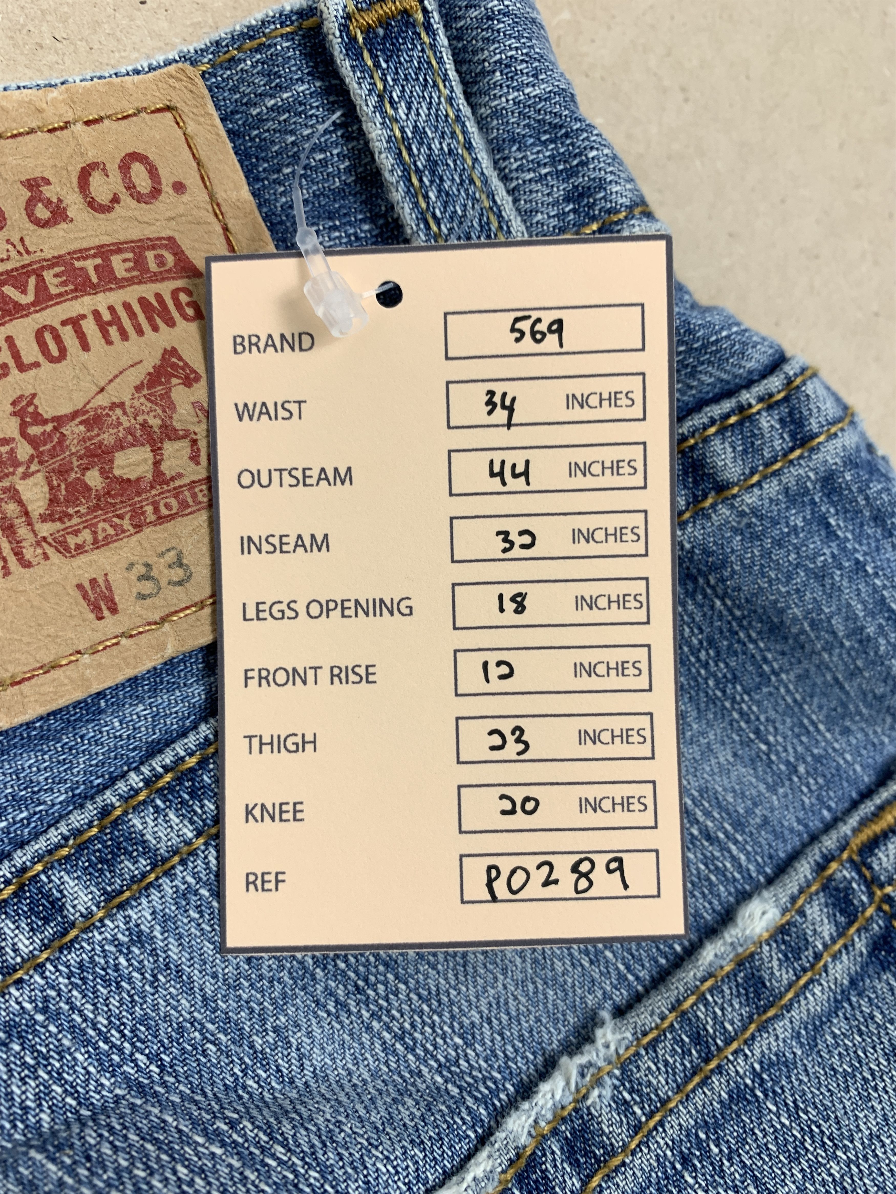 Levi's × Vintage Vintage Levis 569 Straight Cut Distressed Mid Wash Jeans Size US 34 / EU 50 - 13 Thumbnail