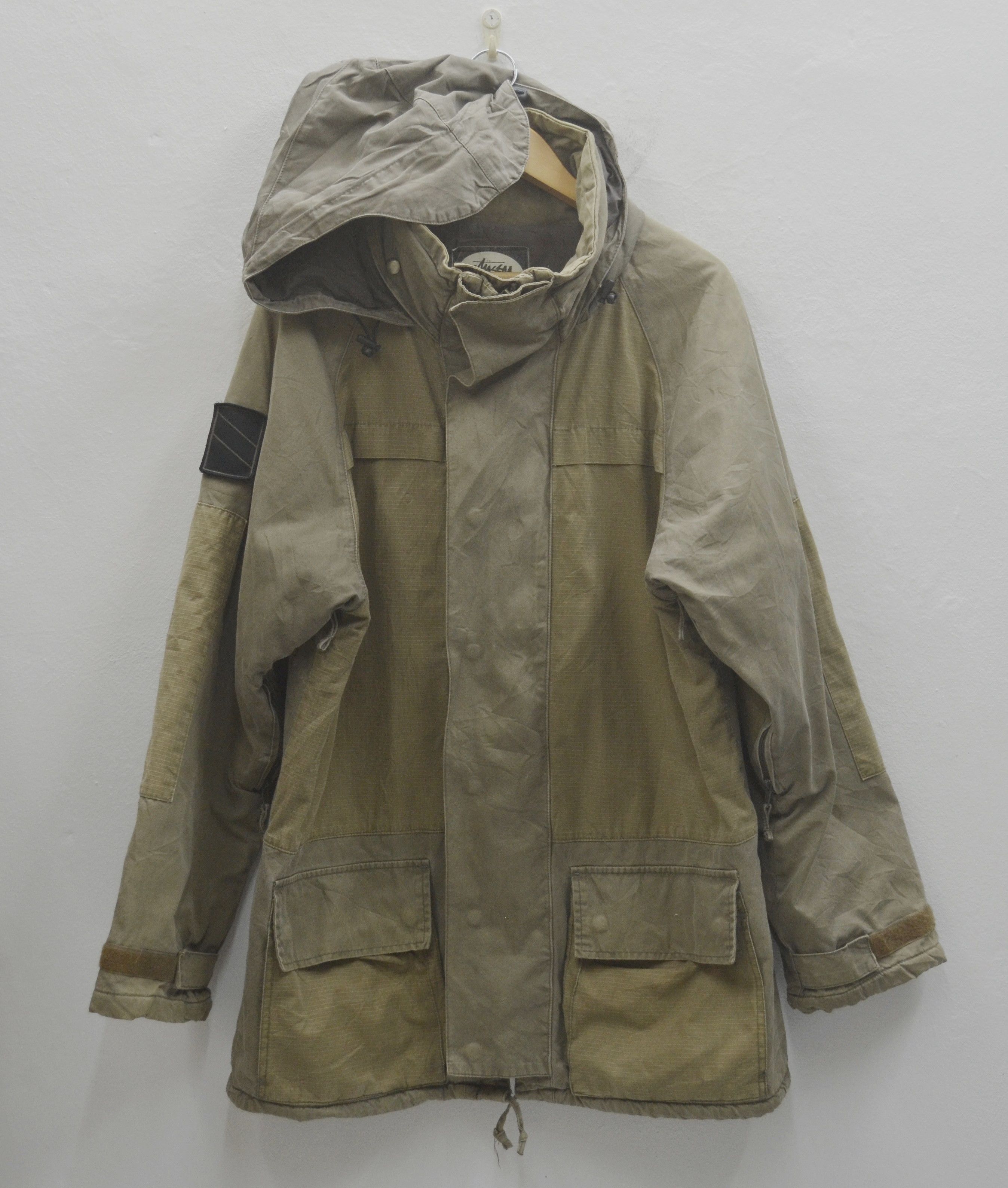 image of Vintage Stussy 1980 Military Heavy Cotton Jacket, Men's (Size XL)