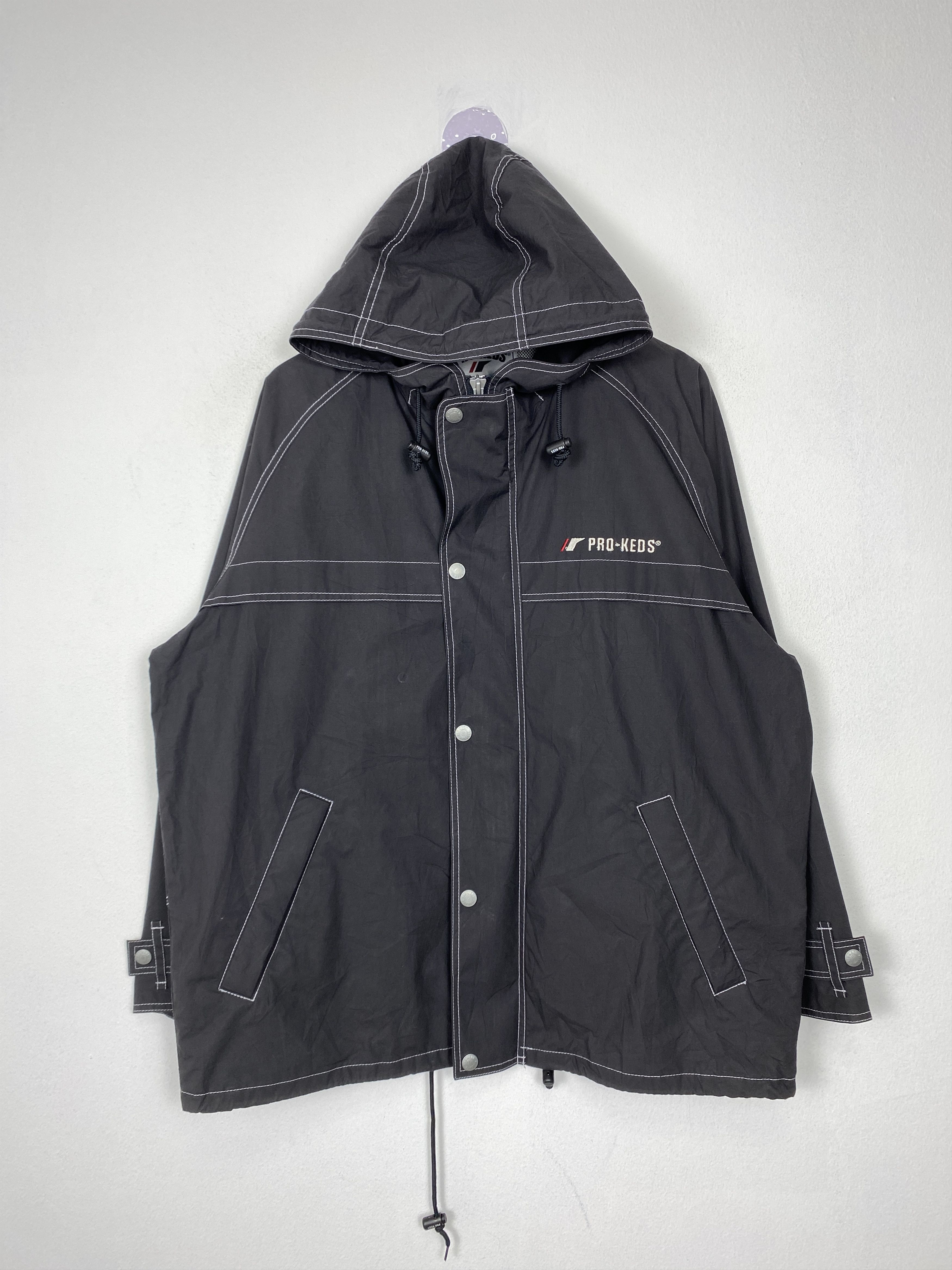 image of 90's Pro Keds Light Zipper Jackets Hoodie in Black, Men's (Size Large)