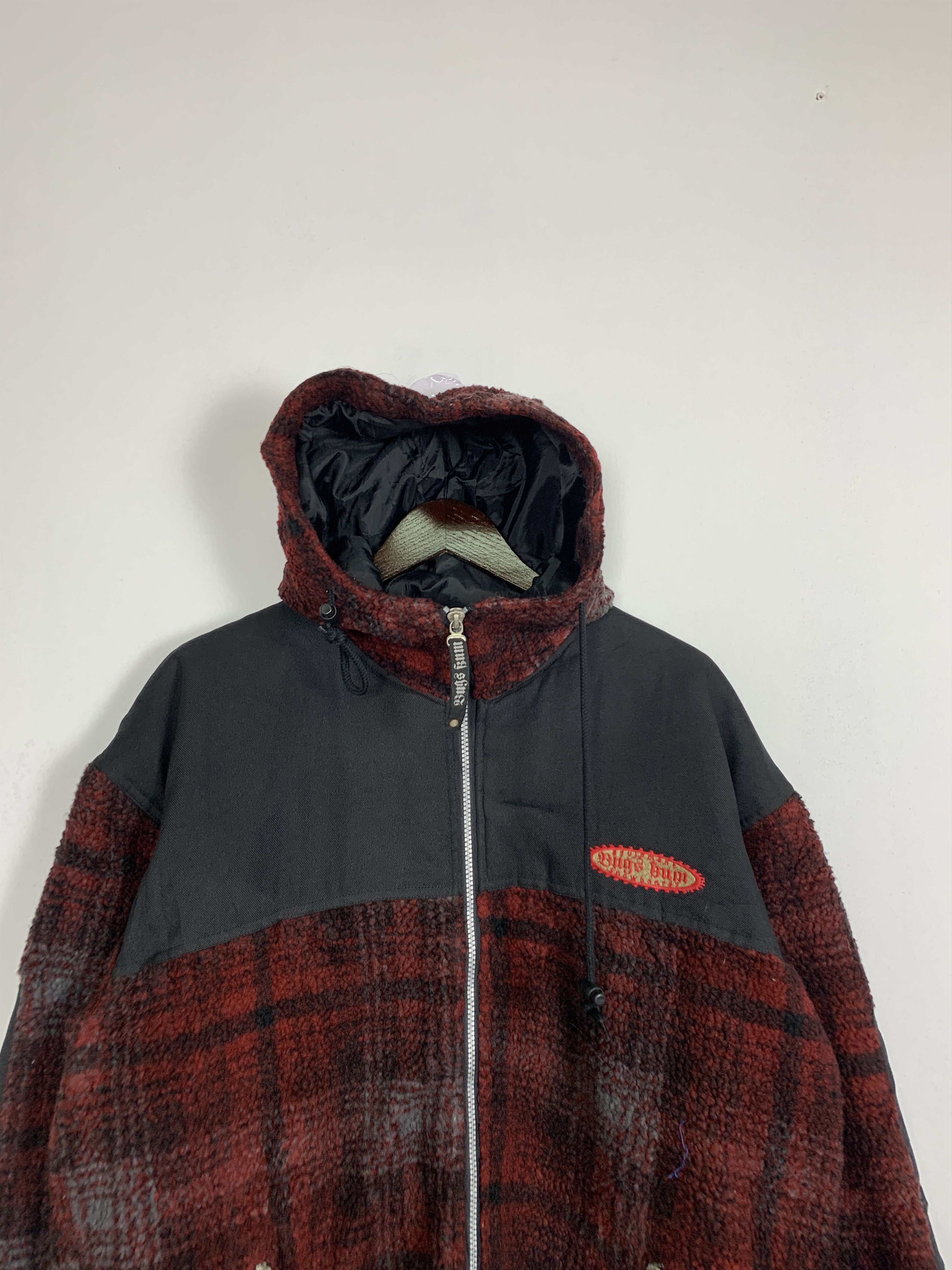 Japanese Brand Vintage BUGS BUM Fleece Sherpa Checkered Hoodie Jacket J0849 Size US L / EU 52-54 / 3 - 2 Thumbnail
