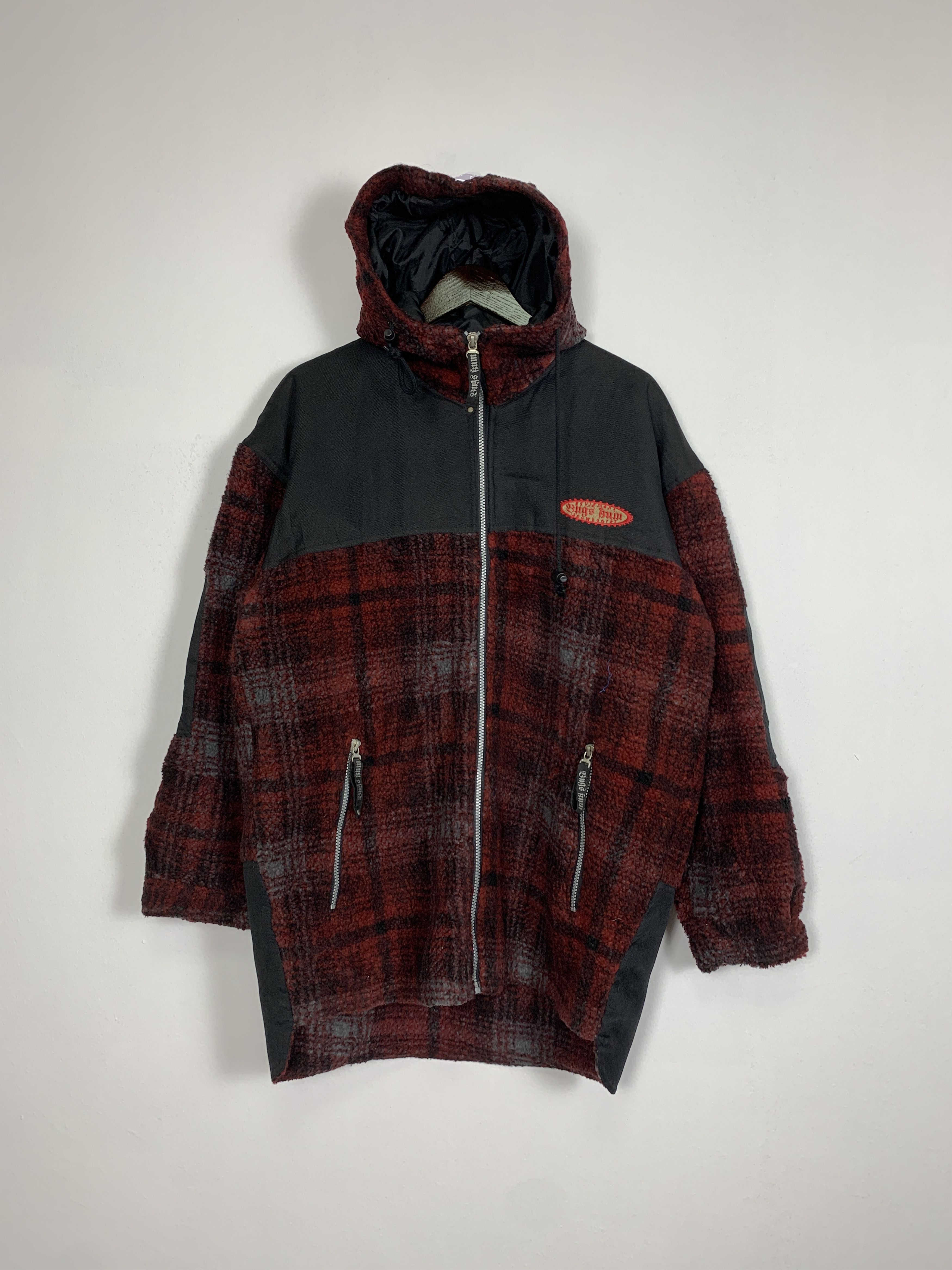 Japanese Brand Vintage BUGS BUM Fleece Sherpa Checkered Hoodie Jacket J0849 Size US L / EU 52-54 / 3 - 1 Thumbnail