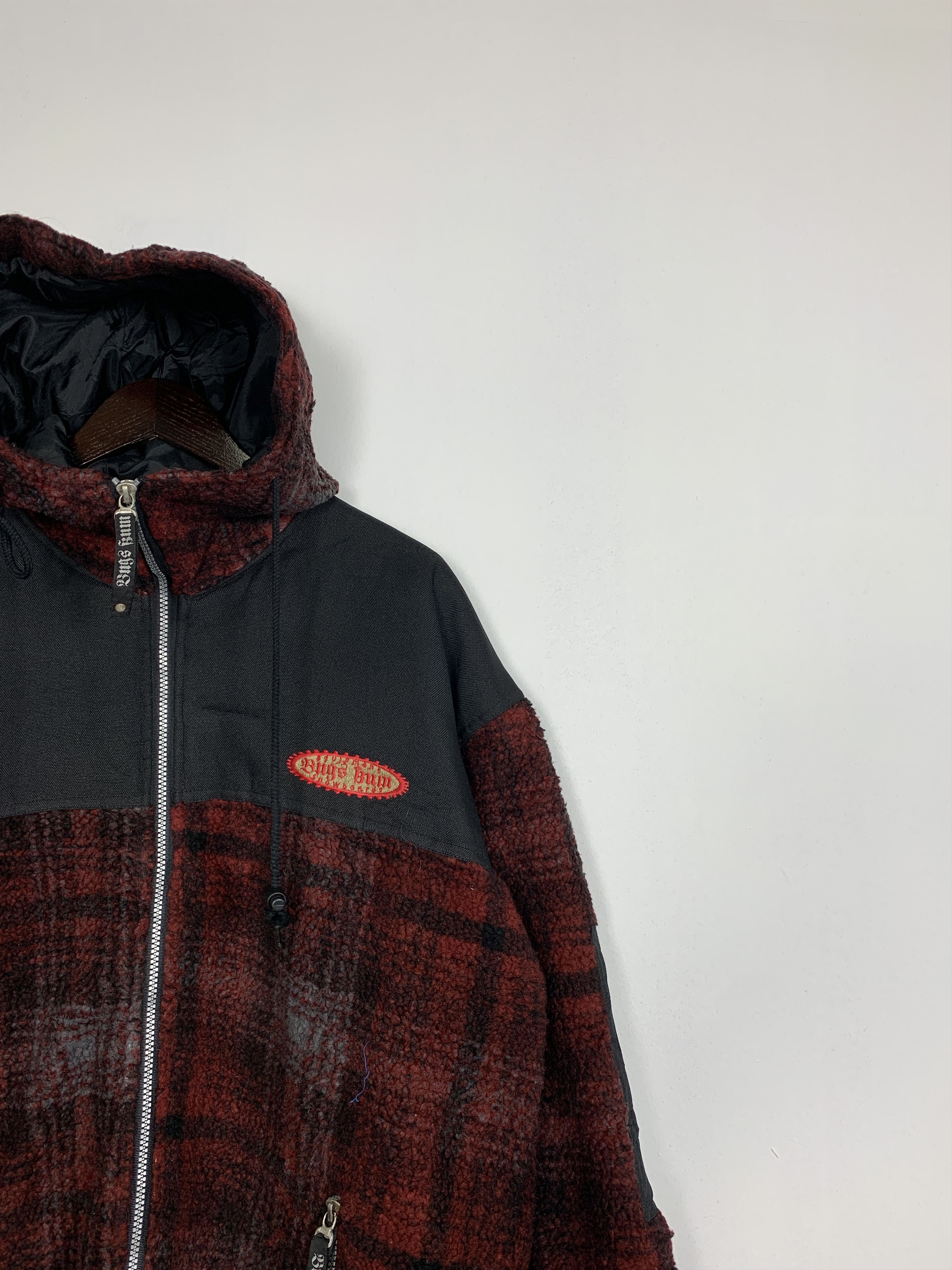 Japanese Brand Vintage BUGS BUM Fleece Sherpa Checkered Hoodie Jacket J0849 Size US L / EU 52-54 / 3 - 3 Thumbnail
