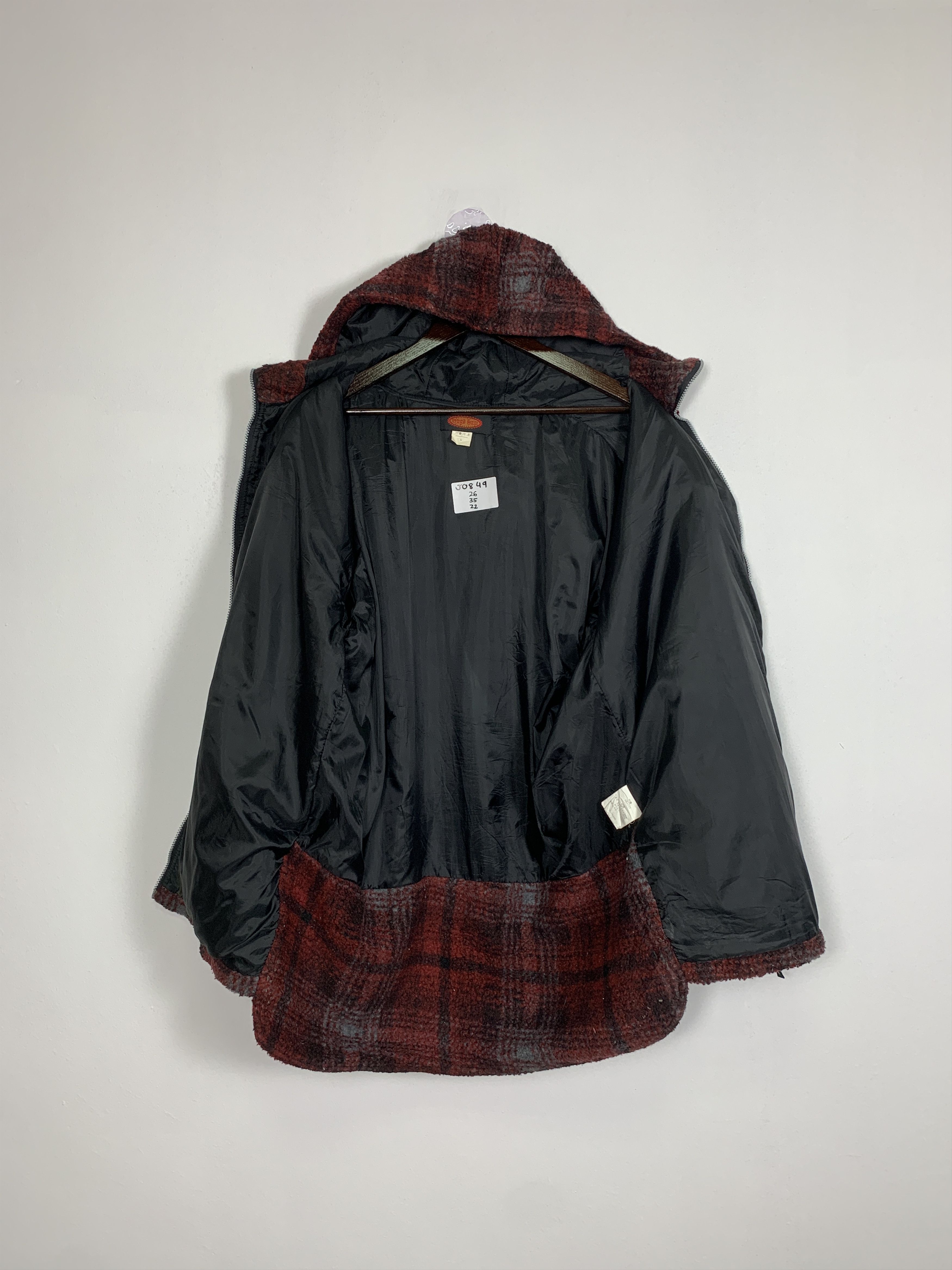 Japanese Brand Vintage BUGS BUM Fleece Sherpa Checkered Hoodie Jacket J0849 Size US L / EU 52-54 / 3 - 12 Thumbnail
