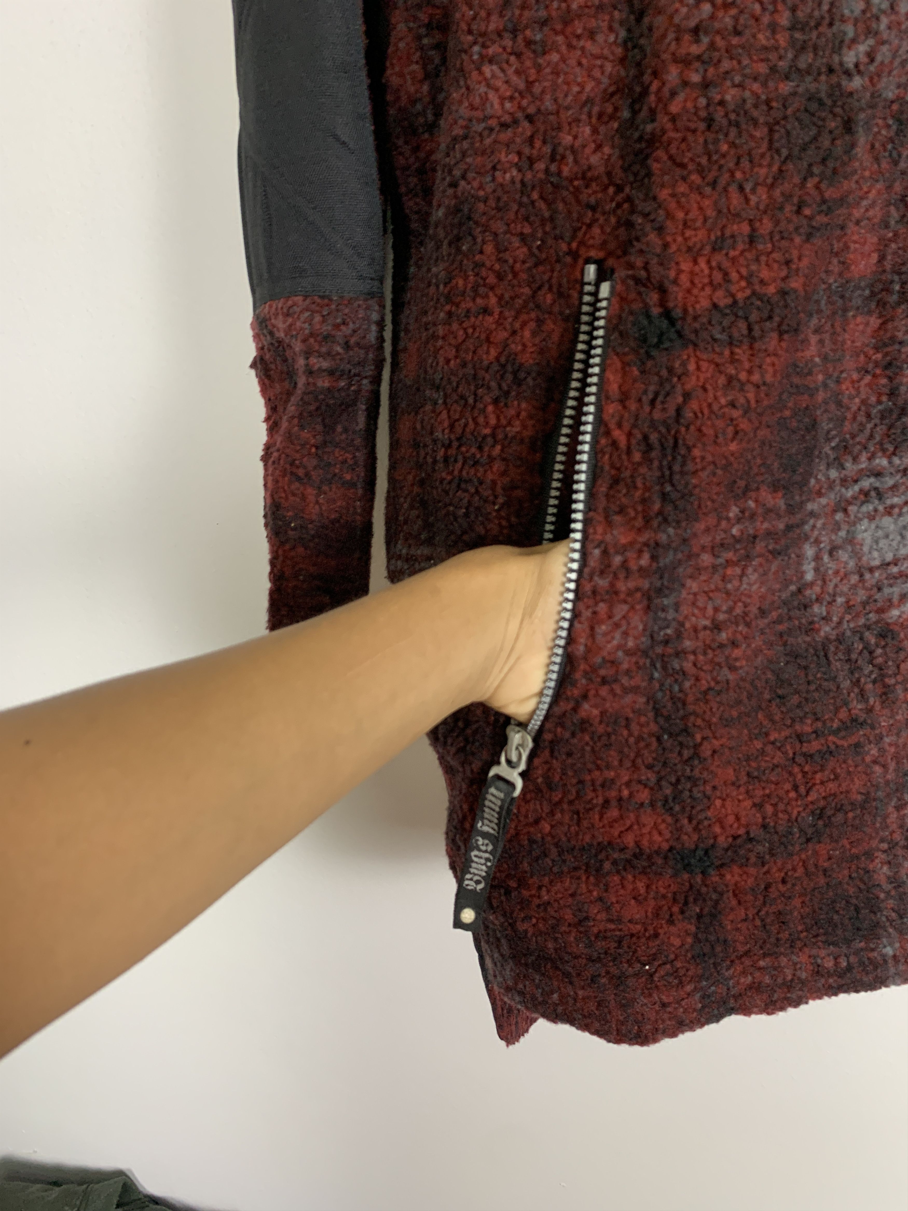 Japanese Brand Vintage BUGS BUM Fleece Sherpa Checkered Hoodie Jacket J0849 Size US L / EU 52-54 / 3 - 9 Thumbnail
