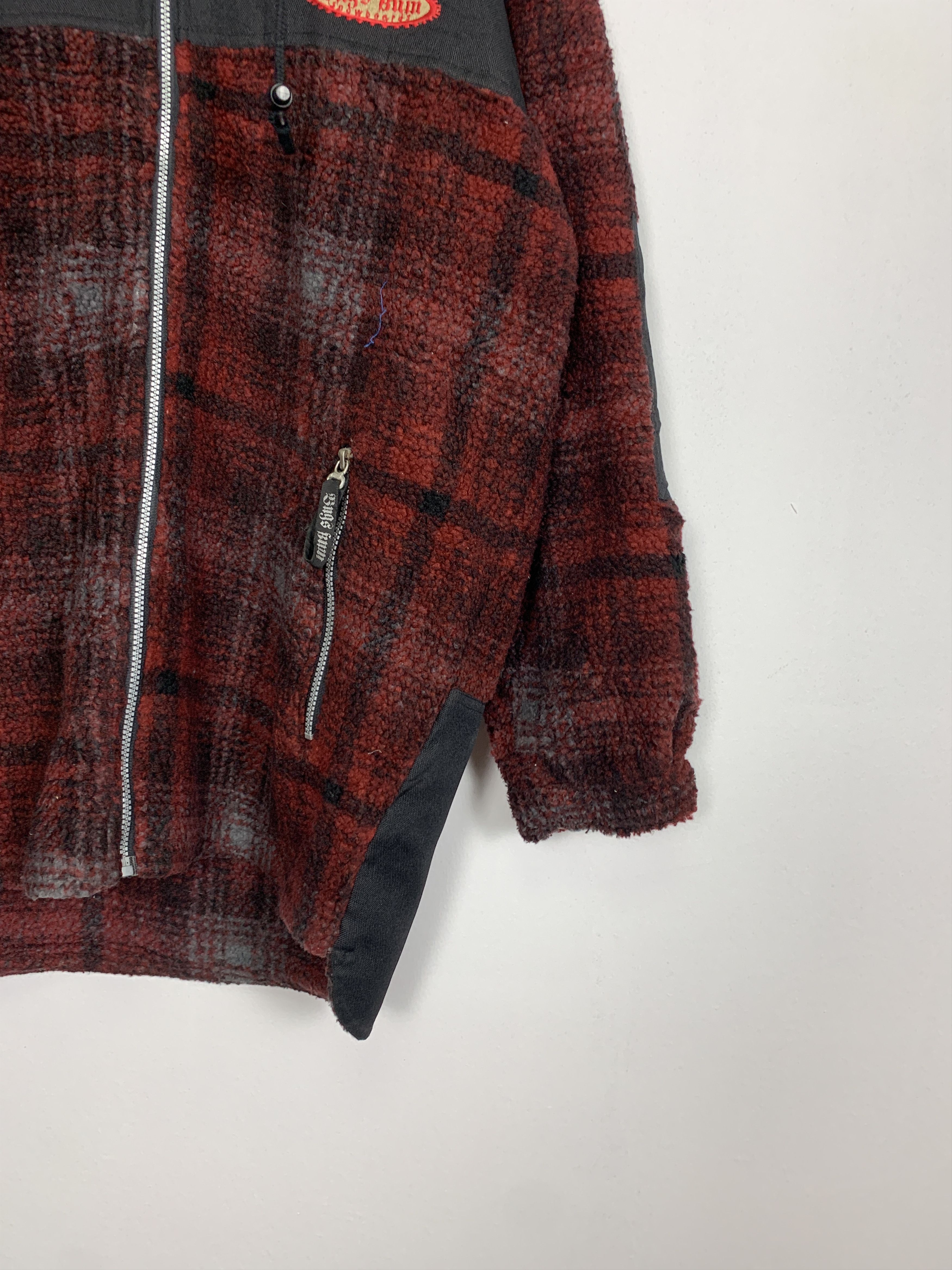 Japanese Brand Vintage BUGS BUM Fleece Sherpa Checkered Hoodie Jacket J0849 Size US L / EU 52-54 / 3 - 4 Thumbnail