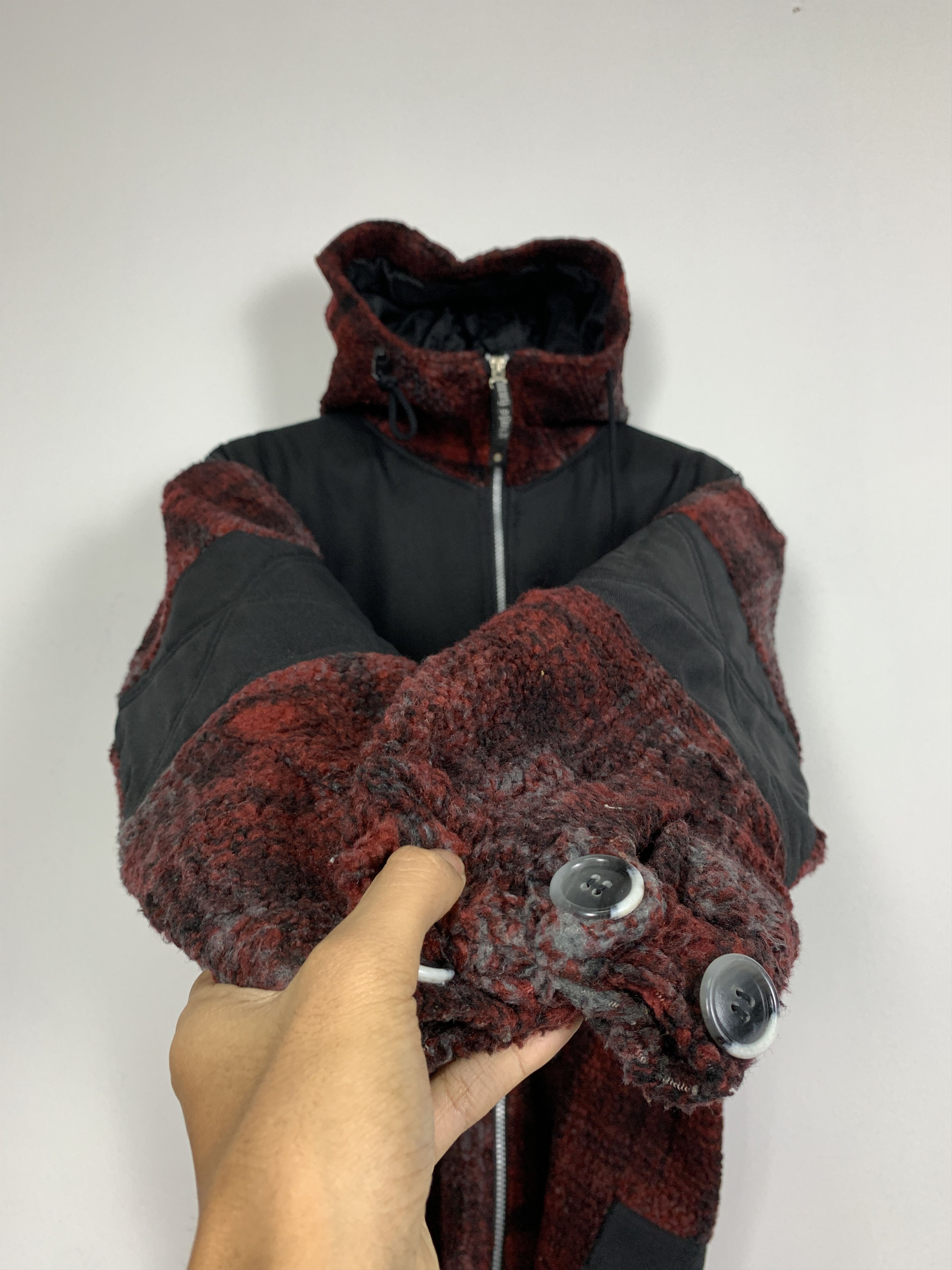 Japanese Brand Vintage BUGS BUM Fleece Sherpa Checkered Hoodie Jacket J0849 Size US L / EU 52-54 / 3 - 5 Thumbnail