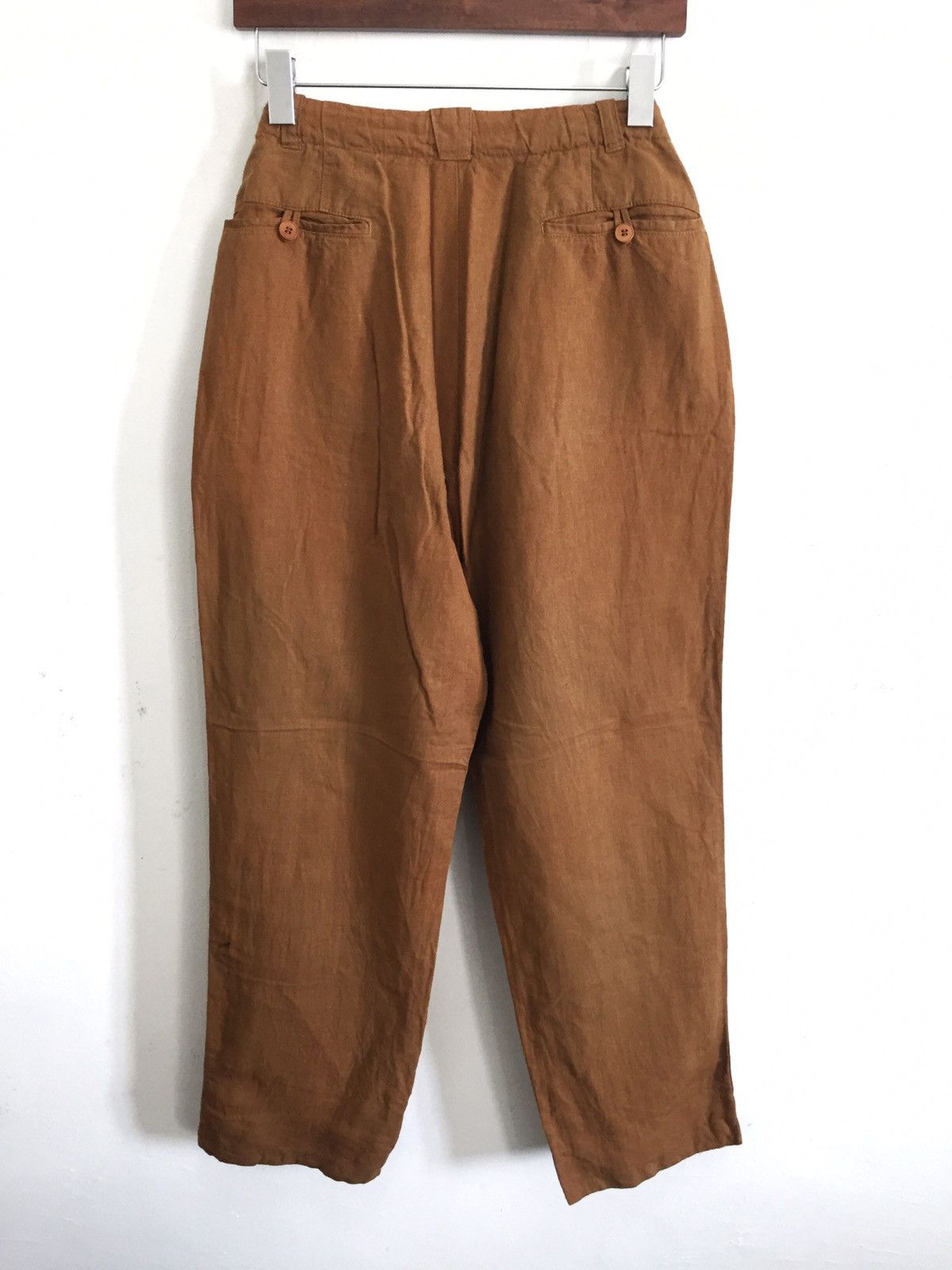 C.P. Company OG CP Company 🇮🇹 Brown Baggy Wide Leg Linen Pants Size US 29 - 3 Thumbnail
