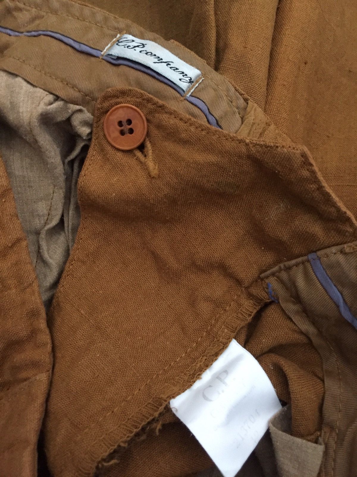 C.P. Company OG CP Company 🇮🇹 Brown Baggy Wide Leg Linen Pants Size US 29 - 6 Thumbnail