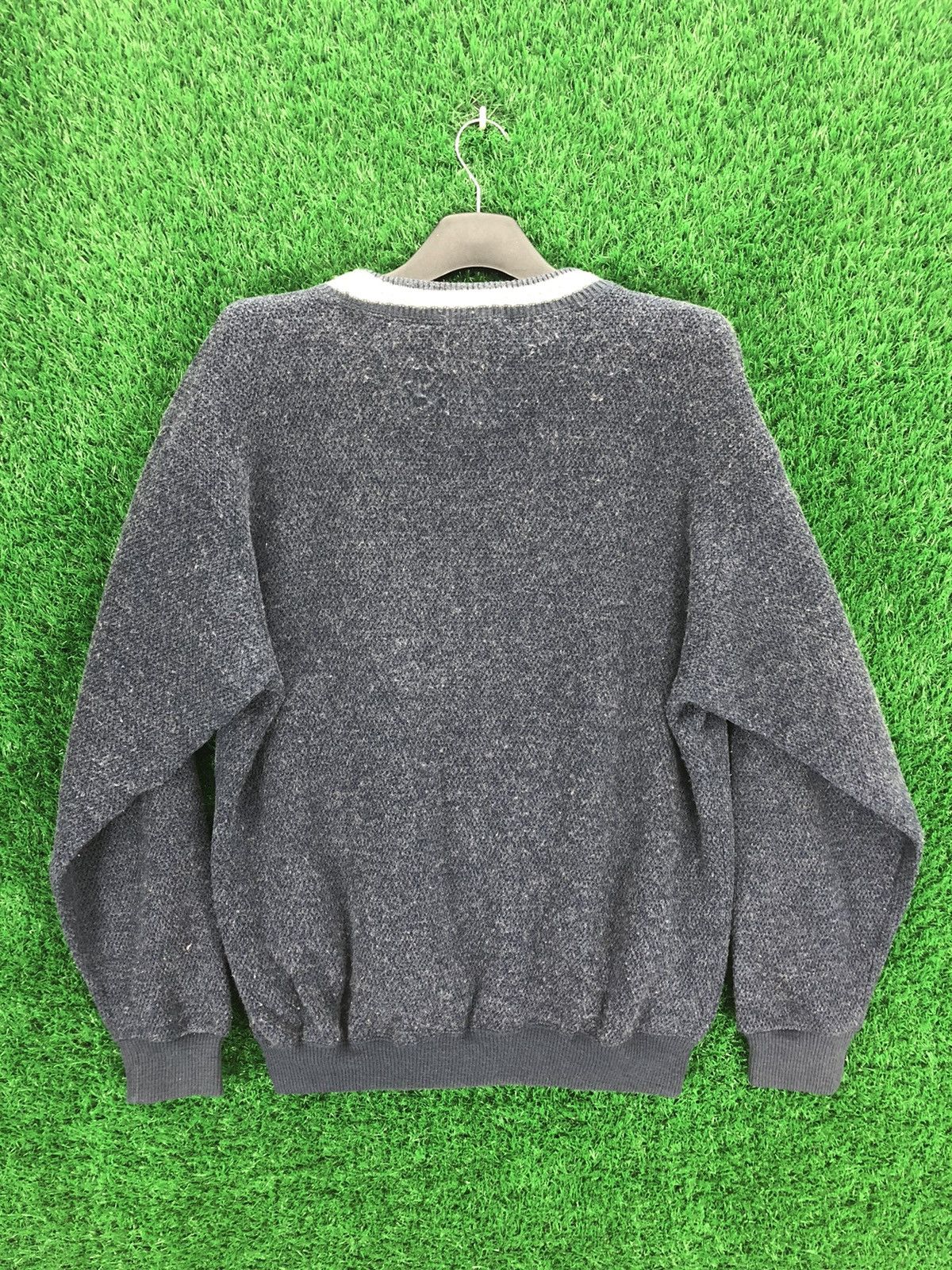 Japanese Brand Vintage 90's Knit Light Wool Round Collar Shirt by Kuranapo Size US L / EU 52-54 / 3 - 4 Thumbnail
