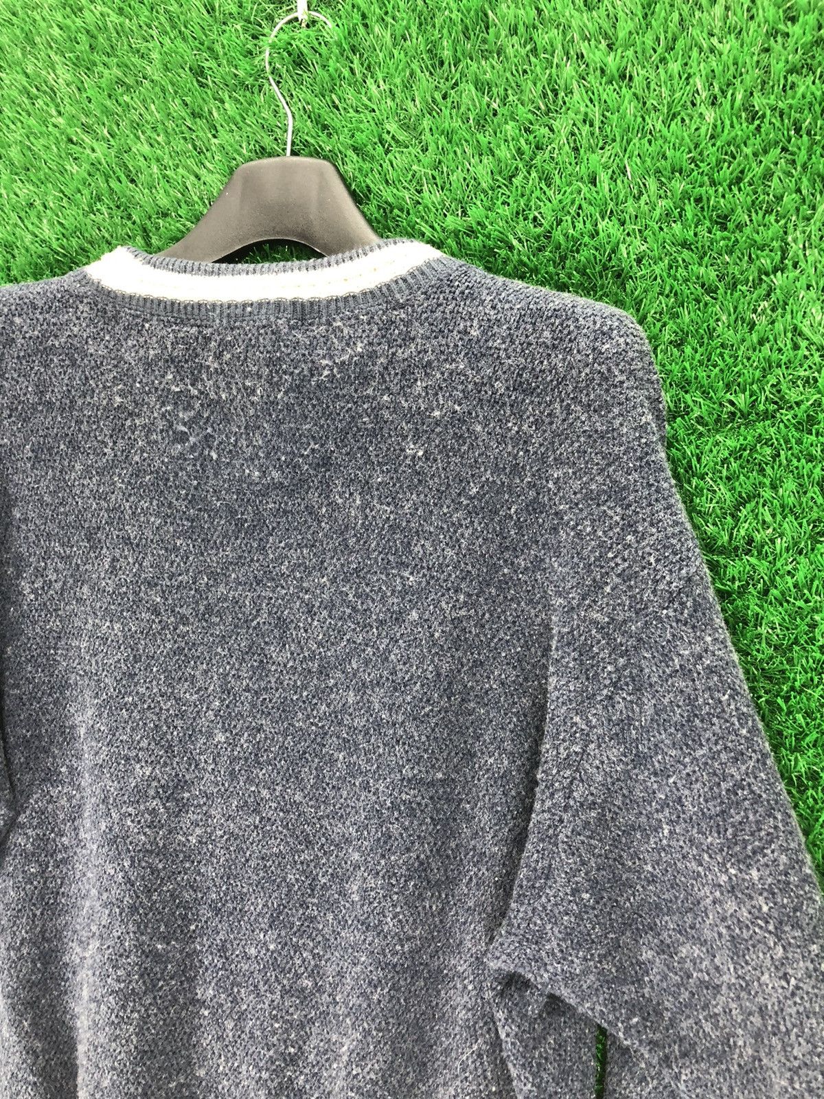 Japanese Brand Vintage 90's Knit Light Wool Round Collar Shirt by Kuranapo Size US L / EU 52-54 / 3 - 5 Thumbnail