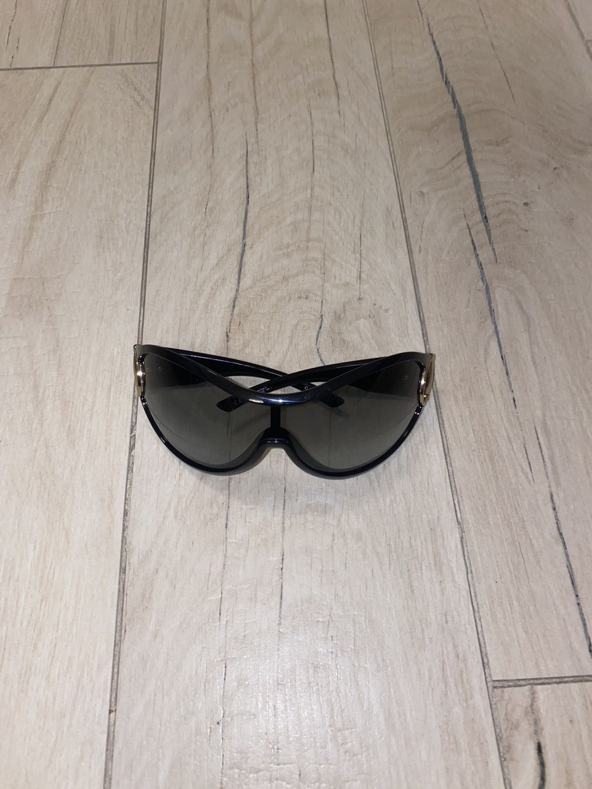 Gucci Gucci GG 2561/S Big Logo Horsebit Shield Black Sunglasses Size ONE SIZE - 4 Thumbnail