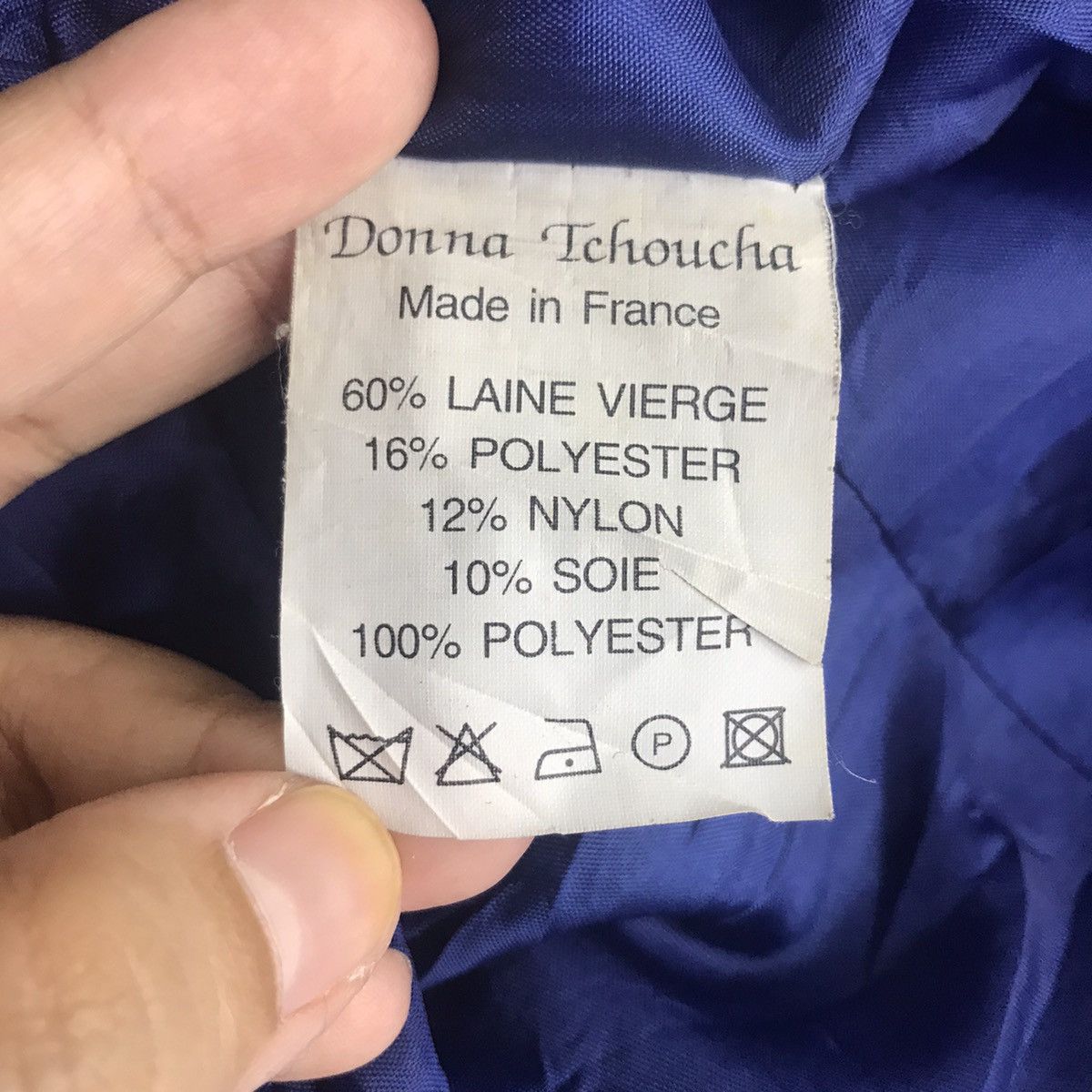 Vintage DONNA TCHOUCHA Navy Blazer Coat Size S / US 4 / IT 40 - 4 Thumbnail