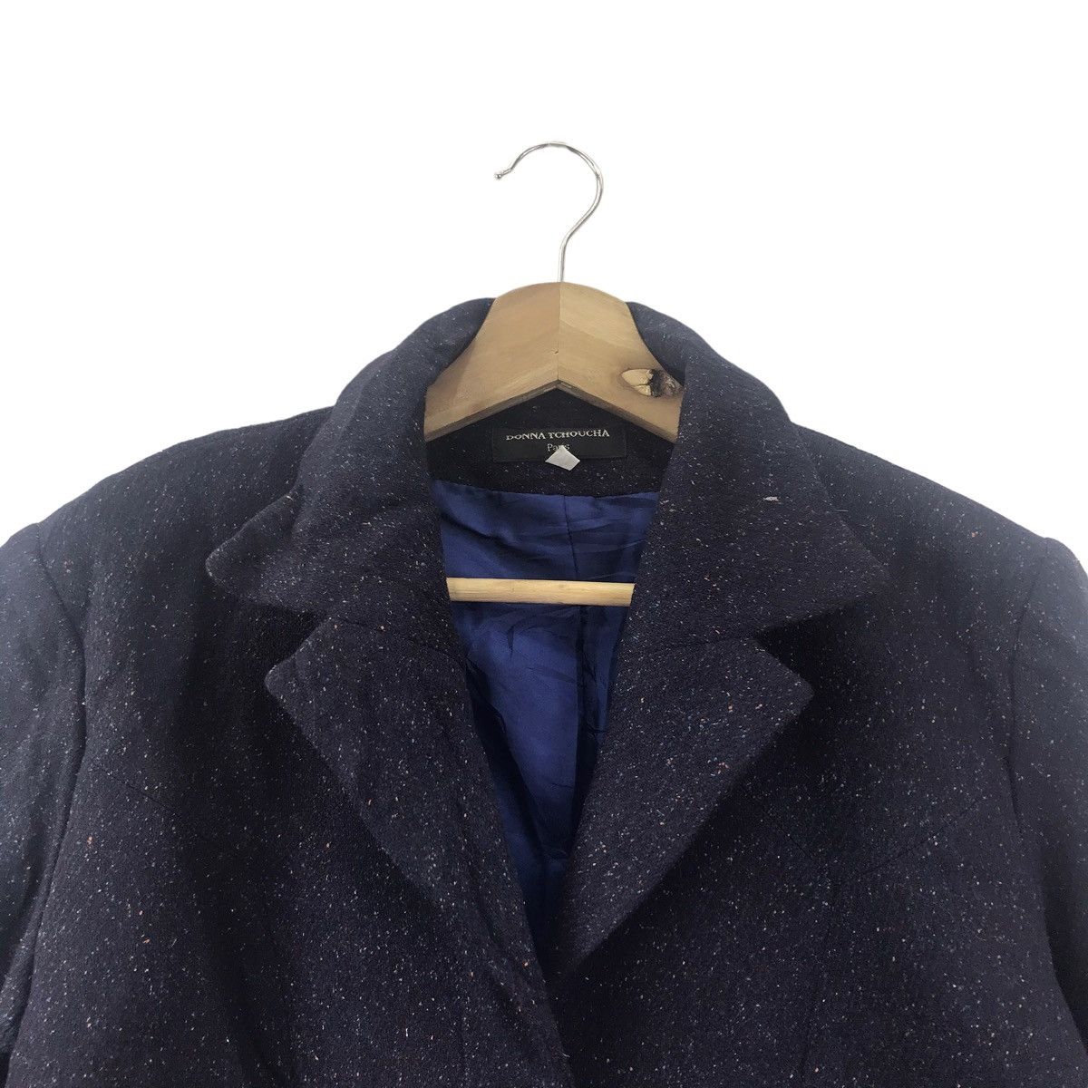 Vintage DONNA TCHOUCHA Navy Blazer Coat Size S / US 4 / IT 40 - 2 Thumbnail