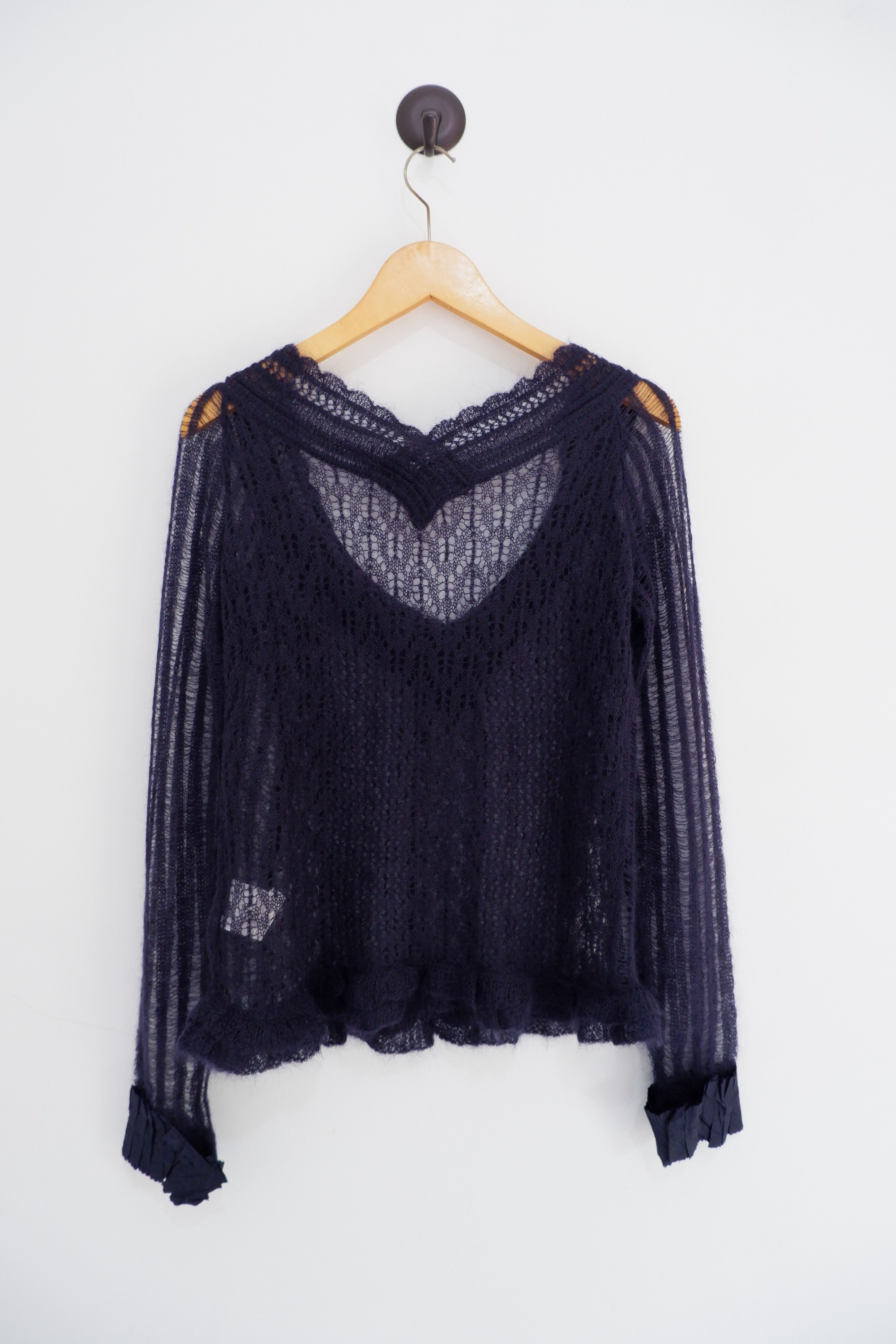 Gianfranco Ferre Vintage Gianfranco Ferre Mesh Mohair Cardigan | Rare Size M / US 6-8 / IT 42-44 - 4 Thumbnail