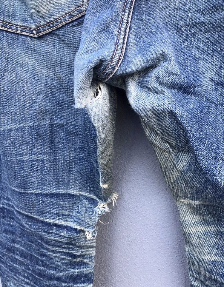 Vintage 🔥Rare🔥vintage Phigvel distressed rusty wash blue denim jeans Size US 32 / EU 48 - 6 Thumbnail