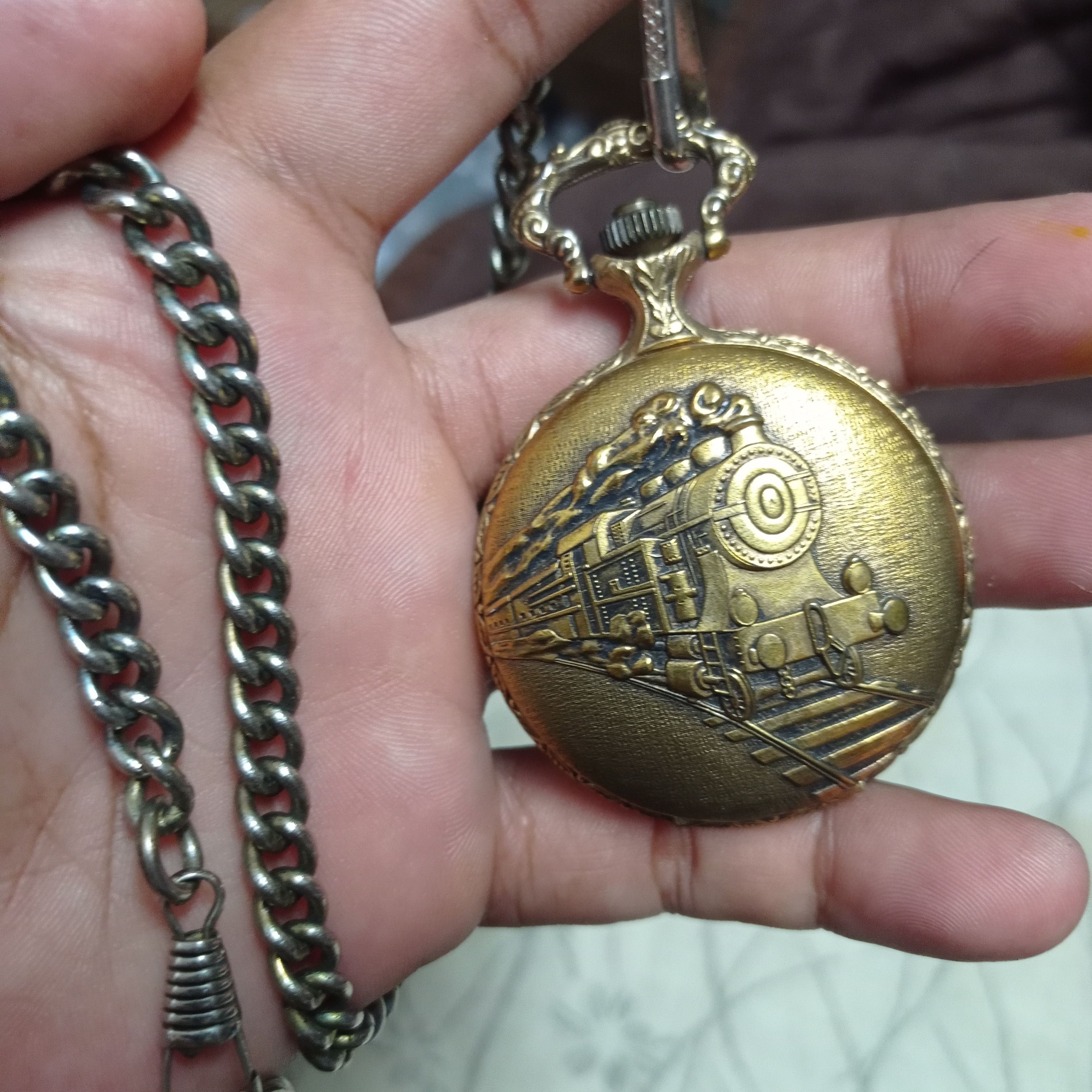image of Vintage x Watches Retro Old Gold Colour Pocket Watch By Armitron Quartz, Men's
