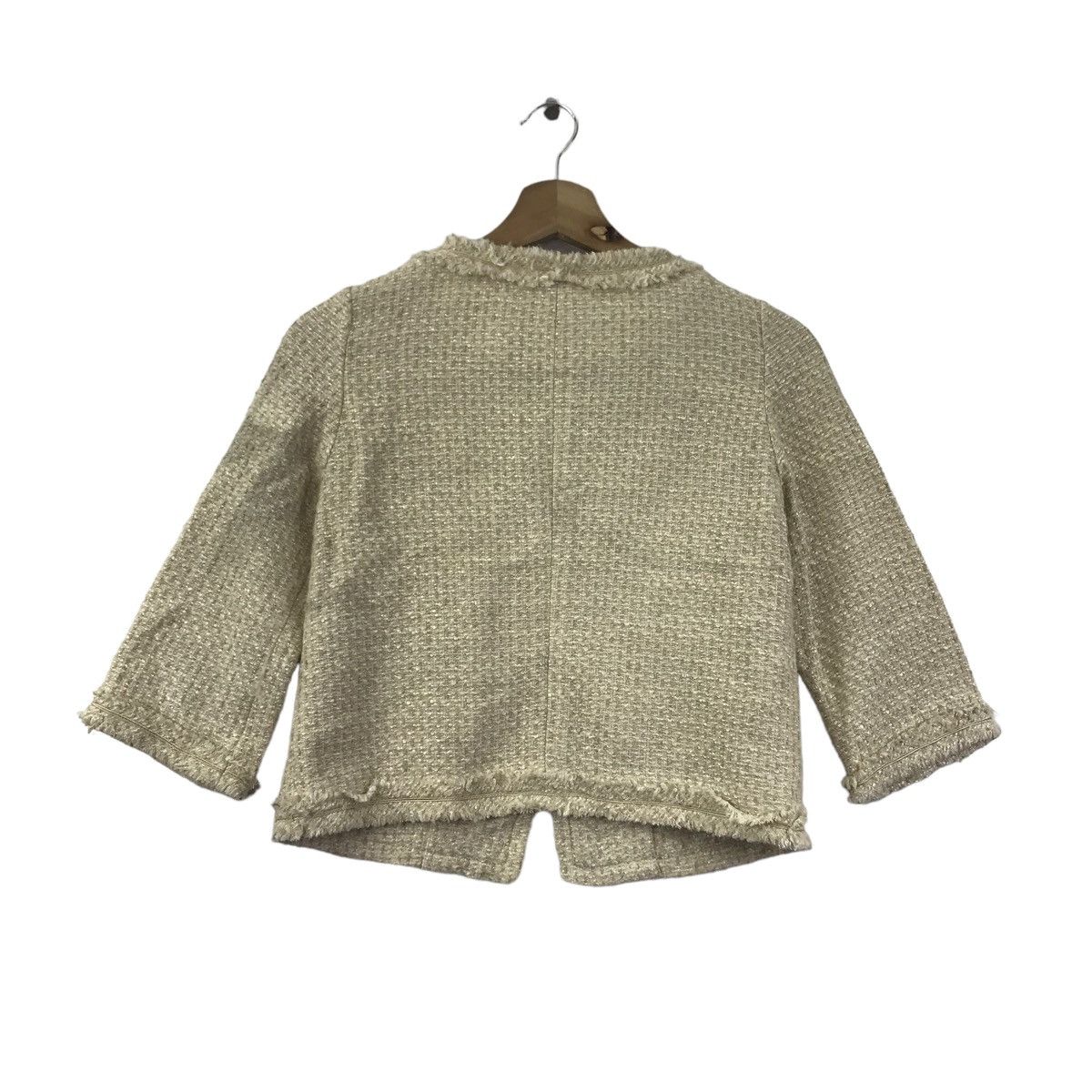 Japanese Brand JEWEL CHANGES Japanese Brand Beige Multi Pocket Tweed Blazer Size XS / US 0-2 / IT 36-38 - 7 Thumbnail