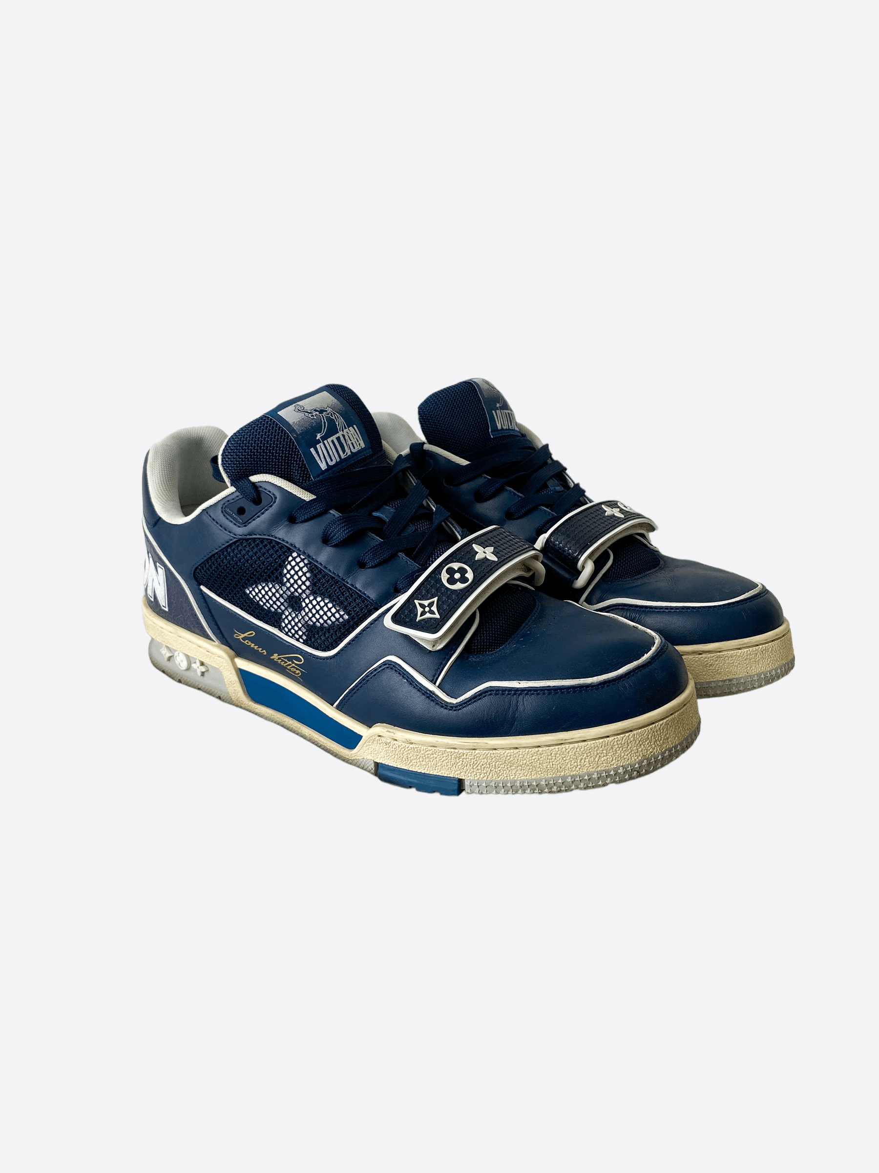 image of Louis Vuitton New York City Exclusive Navy Mesh Trainers Shoes, Men's (Size 10)