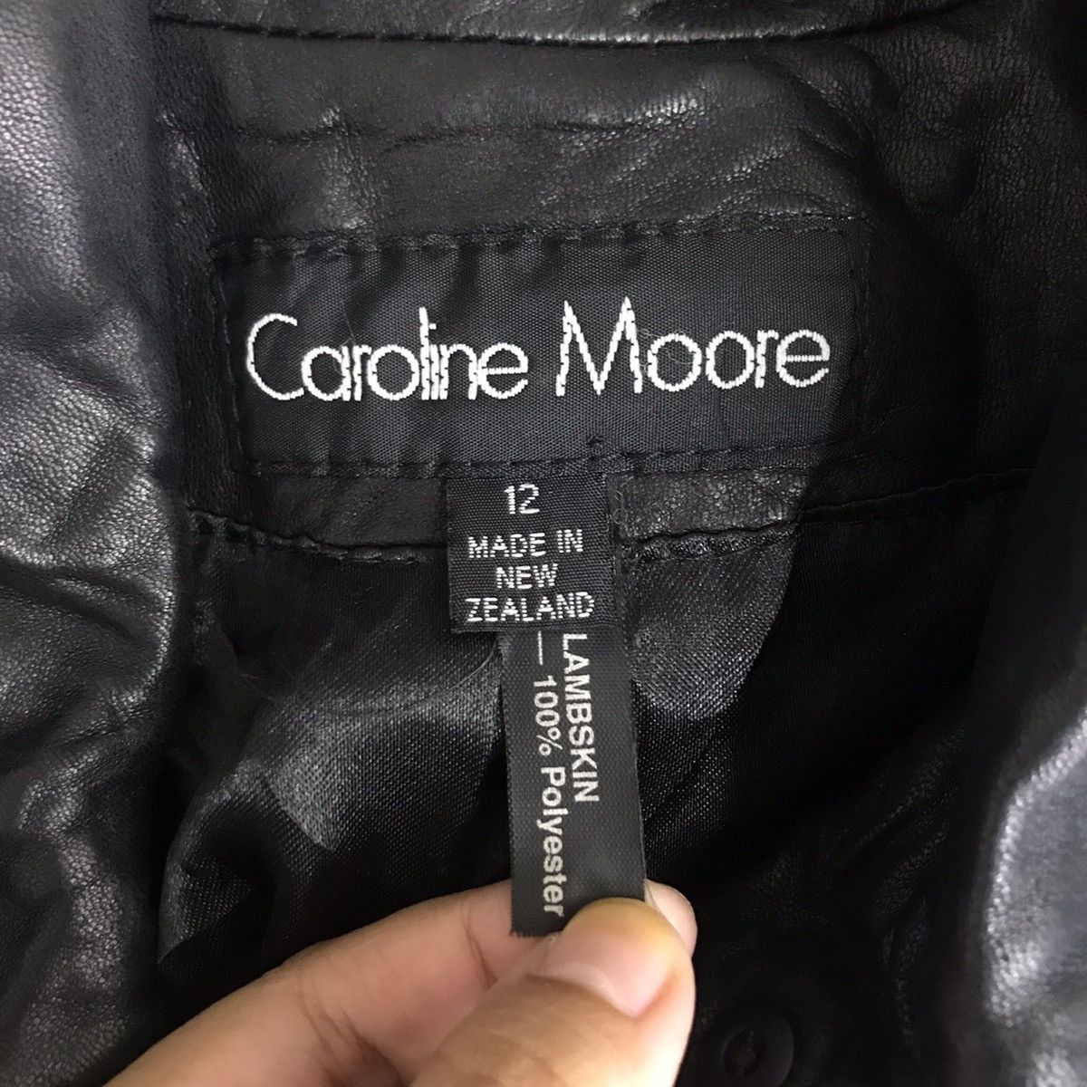 Vintage Vintage CAROLINE MOORE New Zealand Leather Over Coat Jacket Size S / US 4 / IT 40 - 4 Thumbnail