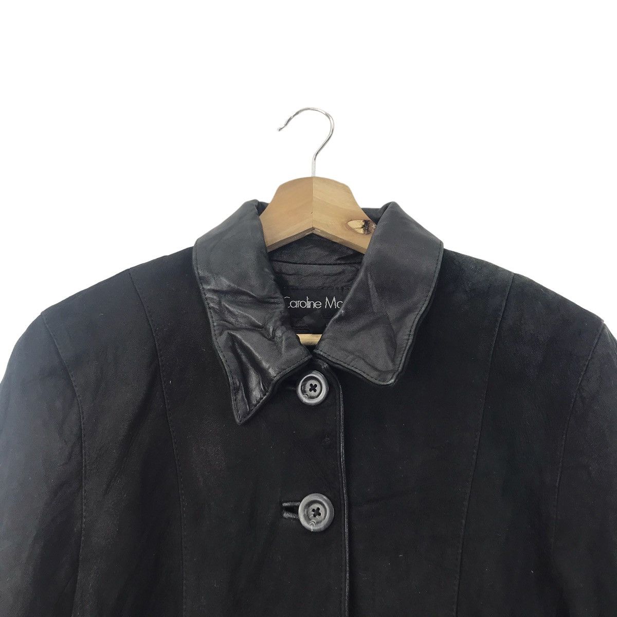 Vintage Vintage CAROLINE MOORE New Zealand Leather Over Coat Jacket Size S / US 4 / IT 40 - 2 Thumbnail