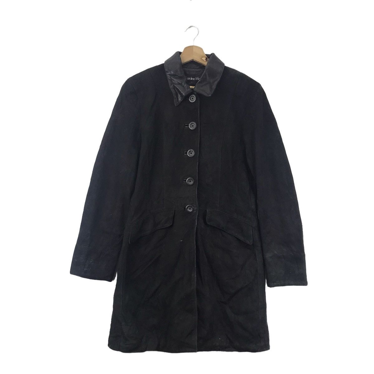 Vintage Vintage CAROLINE MOORE New Zealand Leather Over Coat Jacket Size S / US 4 / IT 40 - 1 Thumbnail