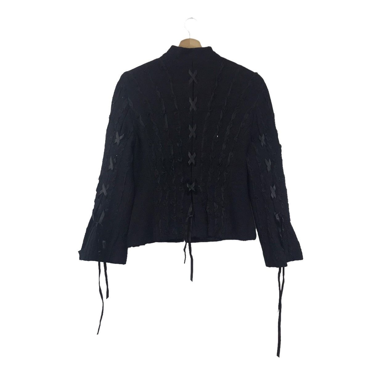 Vintage ST. JOHN COUTURE Strings Design Black Full Zipper Jacket Size XS / US 0-2 / IT 36-38 - 7 Thumbnail