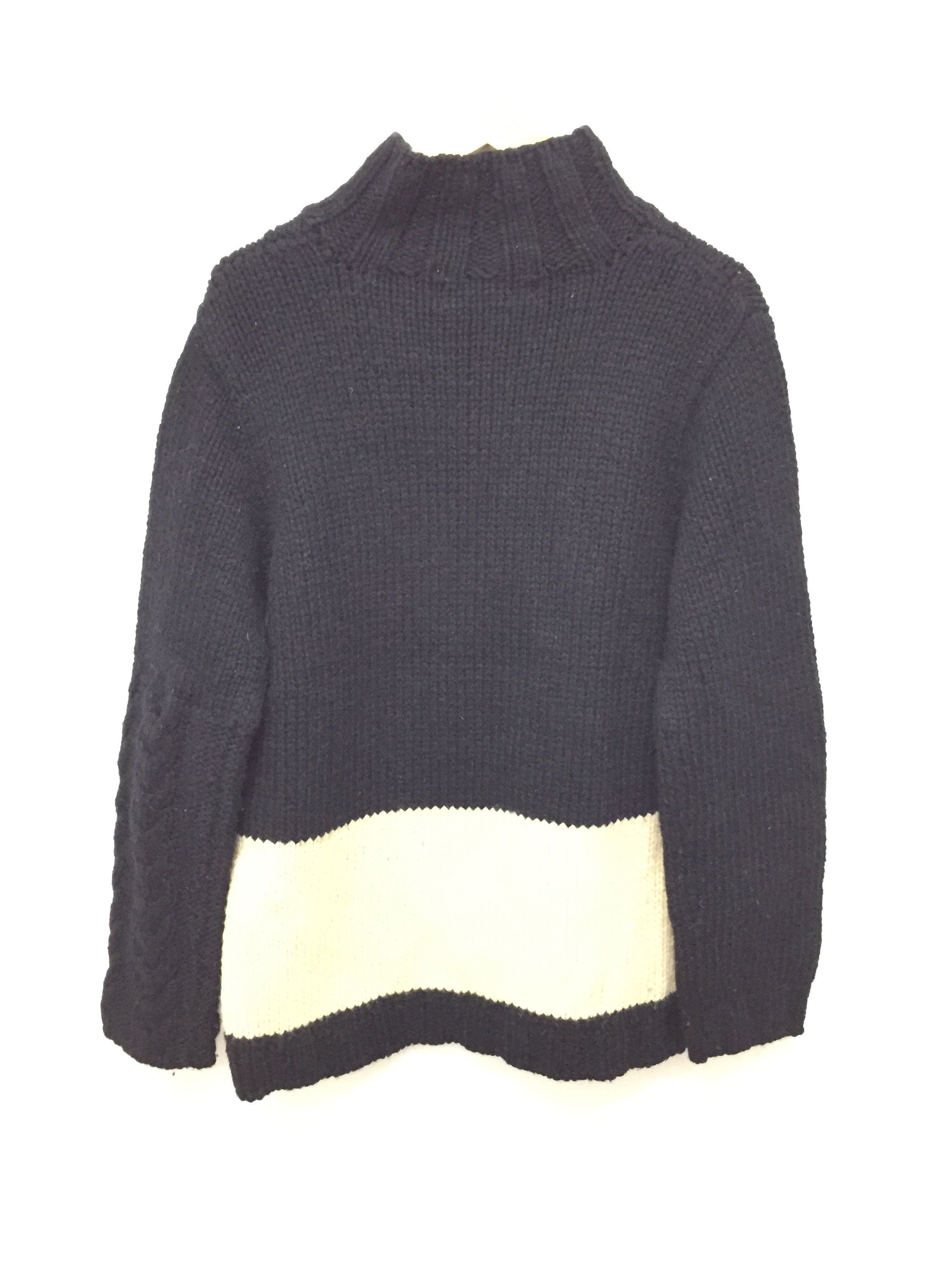 Diet Butcher Slim Skin AW2002 Seditionaries stripe Heavy cable Knit turtleneck Size US L / EU 52-54 / 3 - 11 Thumbnail