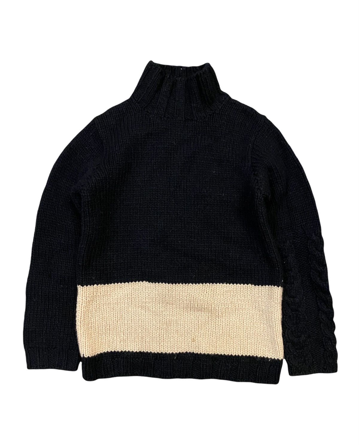 Diet Butcher Slim Skin AW2002 Seditionaries stripe Heavy cable Knit turtleneck Size US L / EU 52-54 / 3 - 1 Thumbnail
