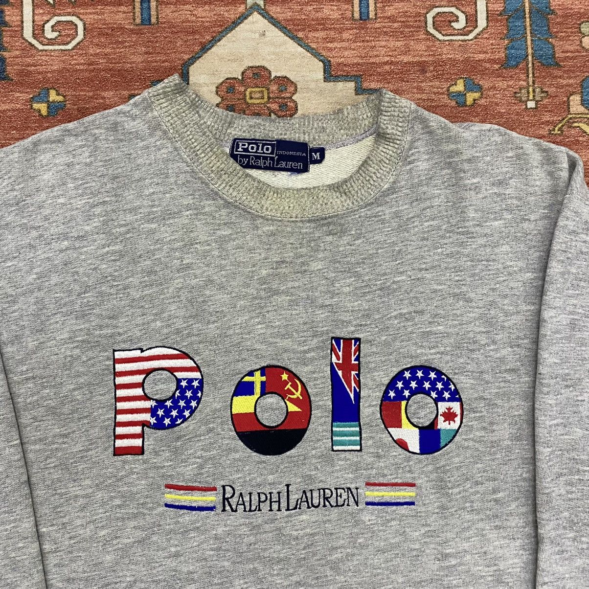 Polo Ralph Lauren Vintage Polo Ralph Lauren Multi Flag Logo Sweatshirt Size US M / EU 48-50 / 2 - 2 Thumbnail