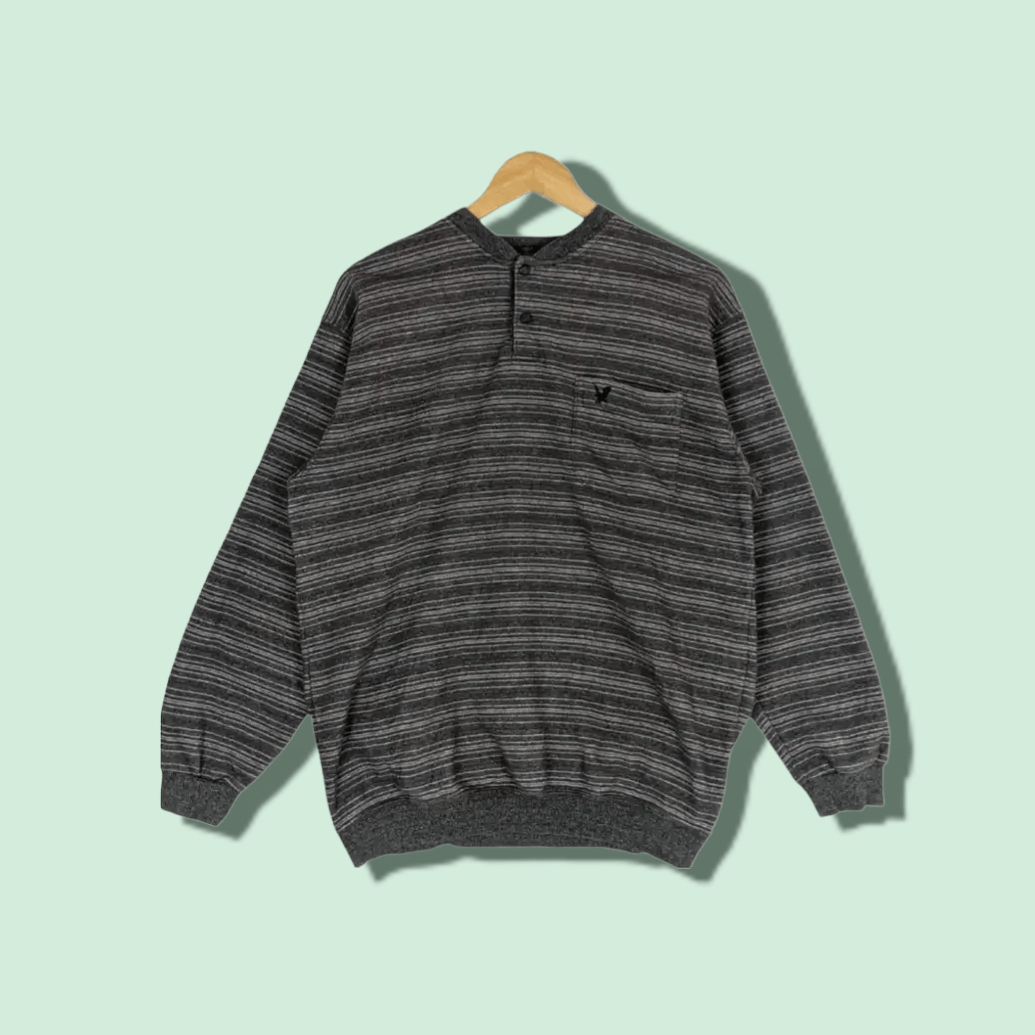 Lyle & Scott × Vintage Vintage LYLE & SCOTT Striped Retro Jumper Sweatshirt Size US M / EU 48-50 / 2 - 1 Thumbnail
