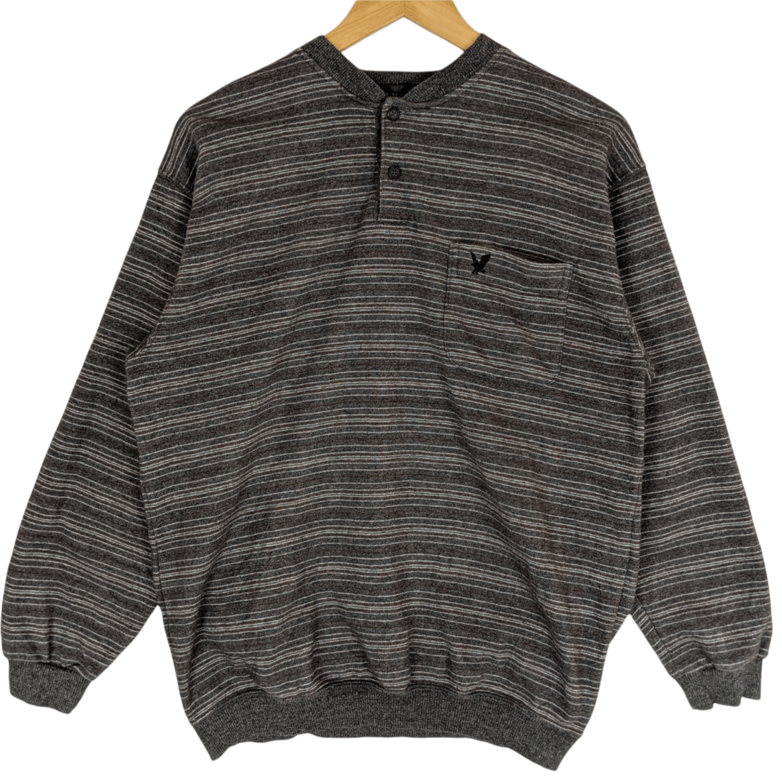 Lyle & Scott × Vintage Vintage LYLE & SCOTT Striped Retro Jumper Sweatshirt Size US M / EU 48-50 / 2 - 2 Thumbnail