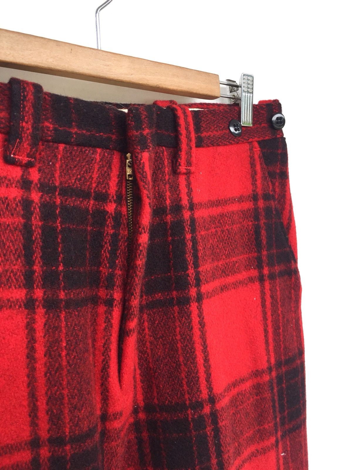 Vintage 1960s/70s Bondage Suspender Button Thick Wool Pants