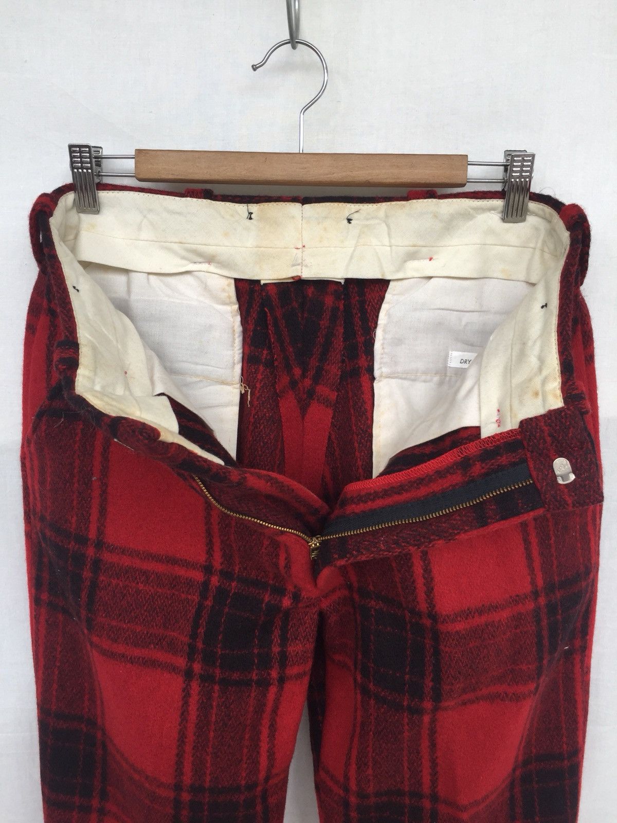 Vintage 1960s/70s Bondage Suspender Button Thick Wool Pants