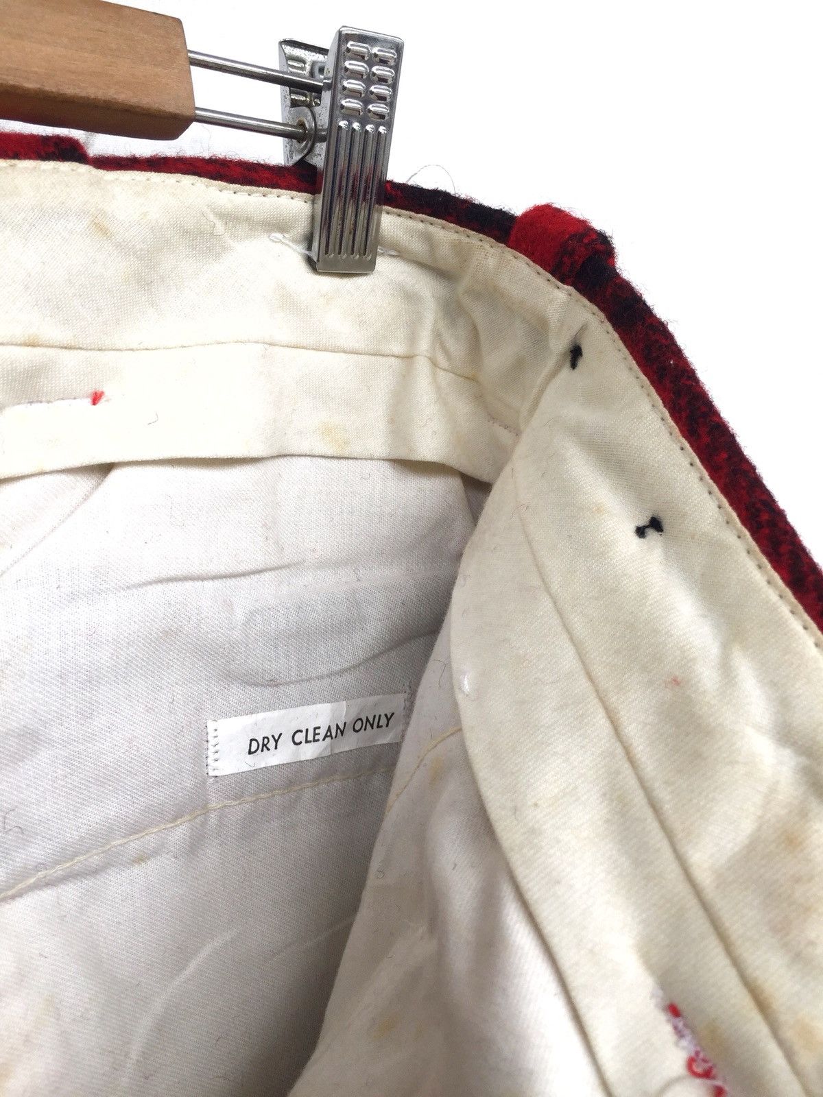 Vintage 1960s/70s Bondage Suspender Button Thick Wool Pants