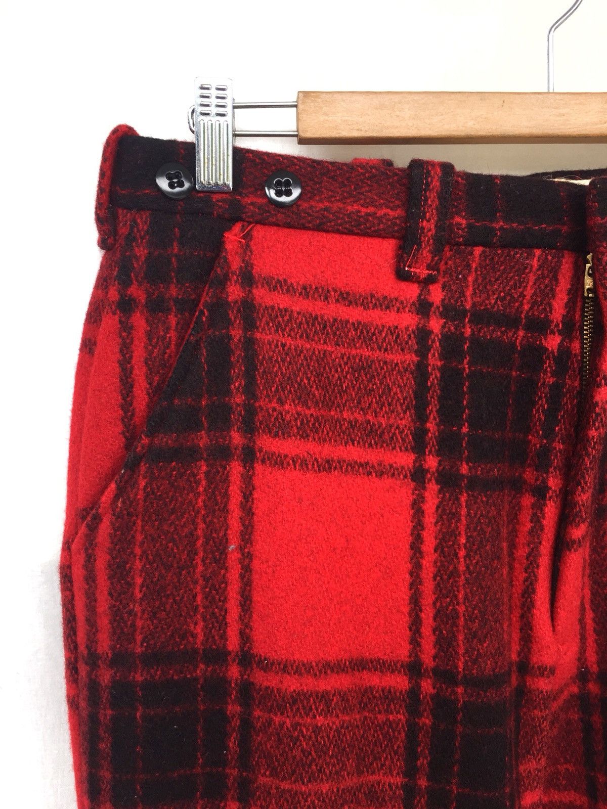 Vintage 1960s/70s Bondage Suspender Button Thick Wool Pants