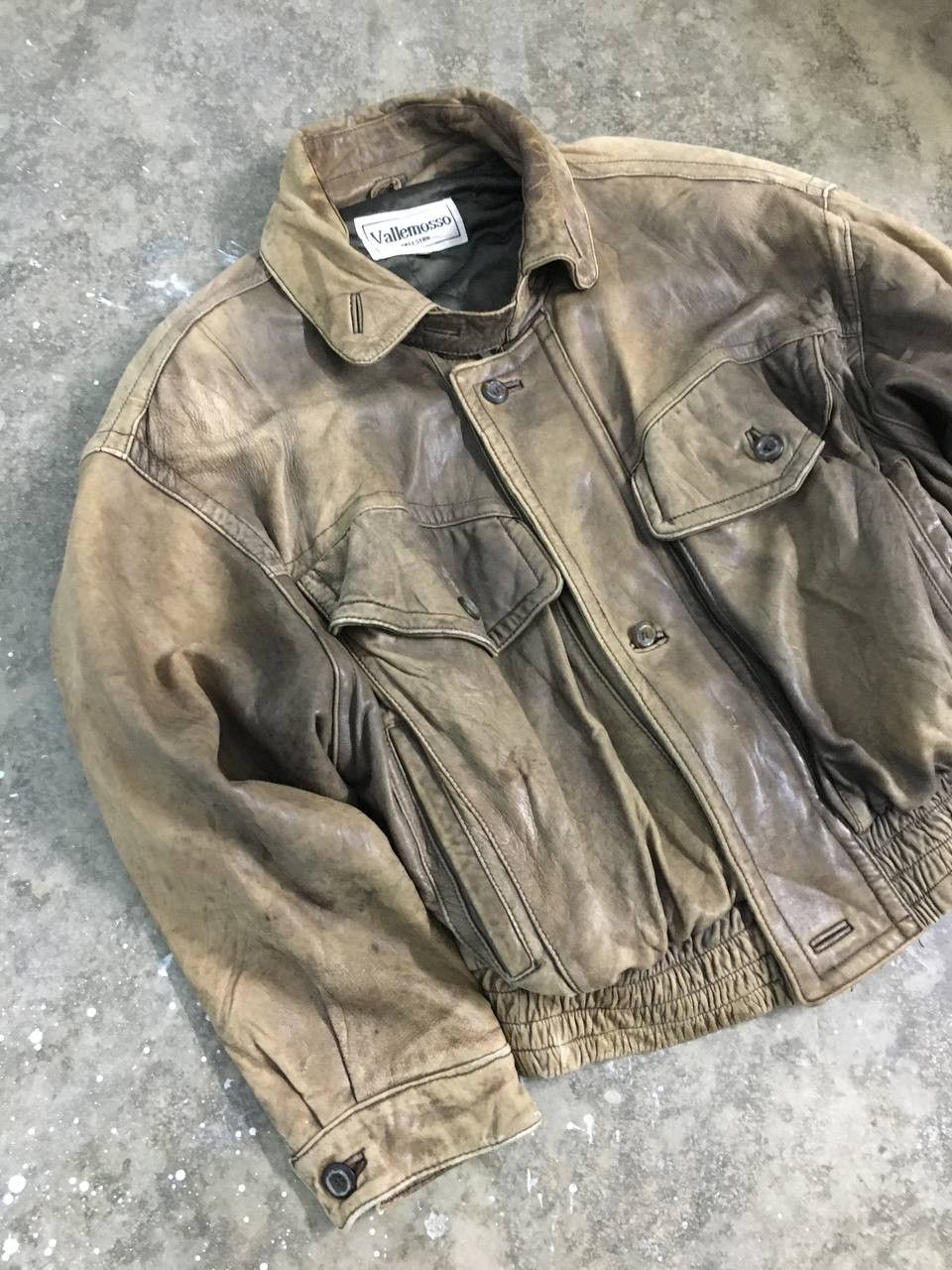 Vintage Vintage Vallemosso Bomber Leather Jacket Size US M / EU 48-50 / 2 - 6 Thumbnail