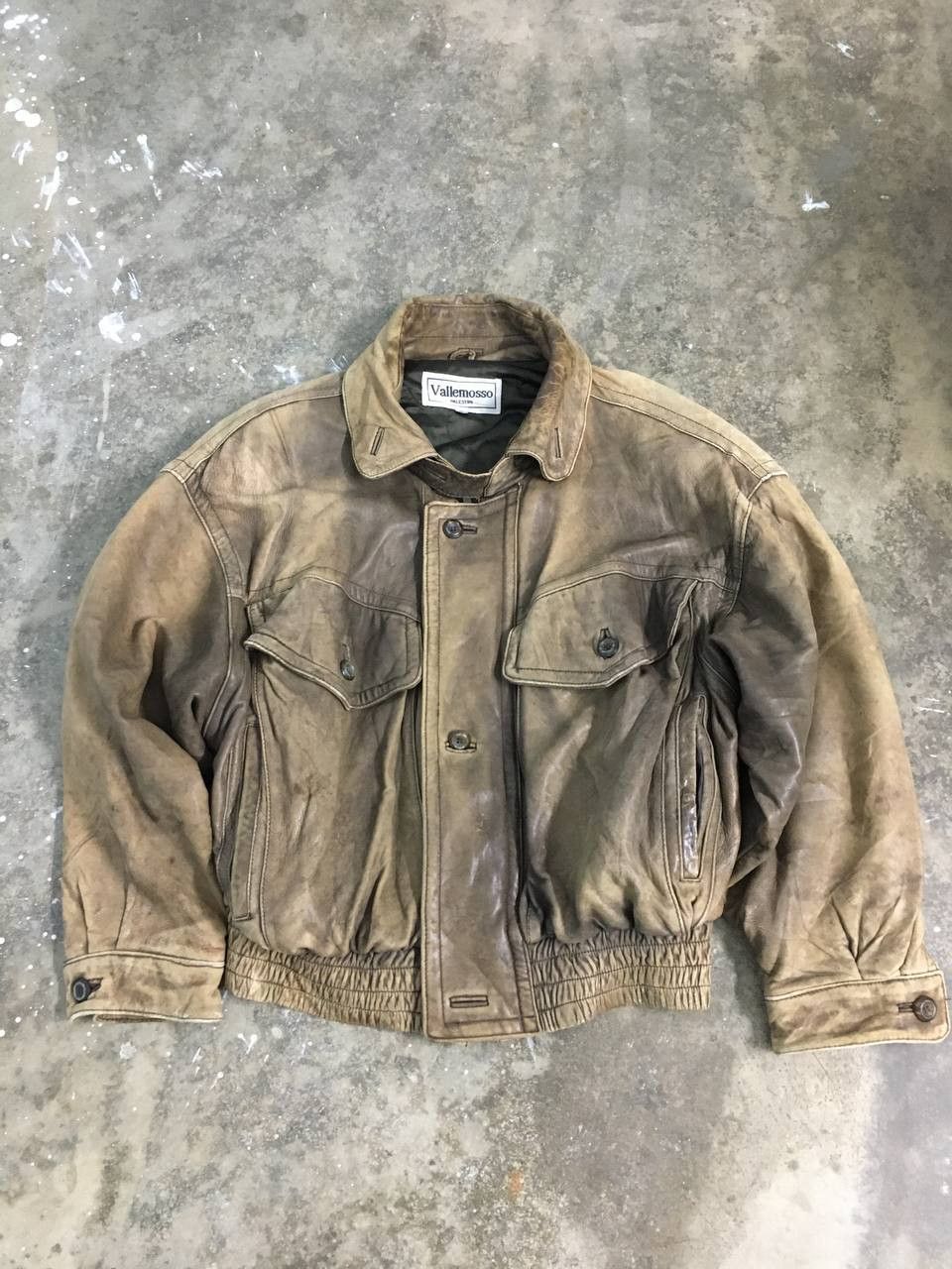 Vintage Vintage Vallemosso Bomber Leather Jacket Size US M / EU 48-50 / 2 - 5 Thumbnail