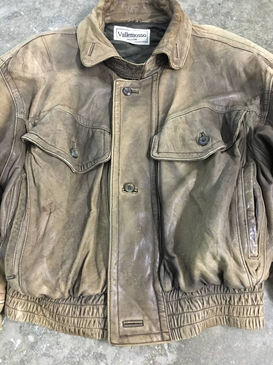 Vintage Vintage Vallemosso Bomber Leather Jacket Size US M / EU 48-50 / 2 - 9 Thumbnail