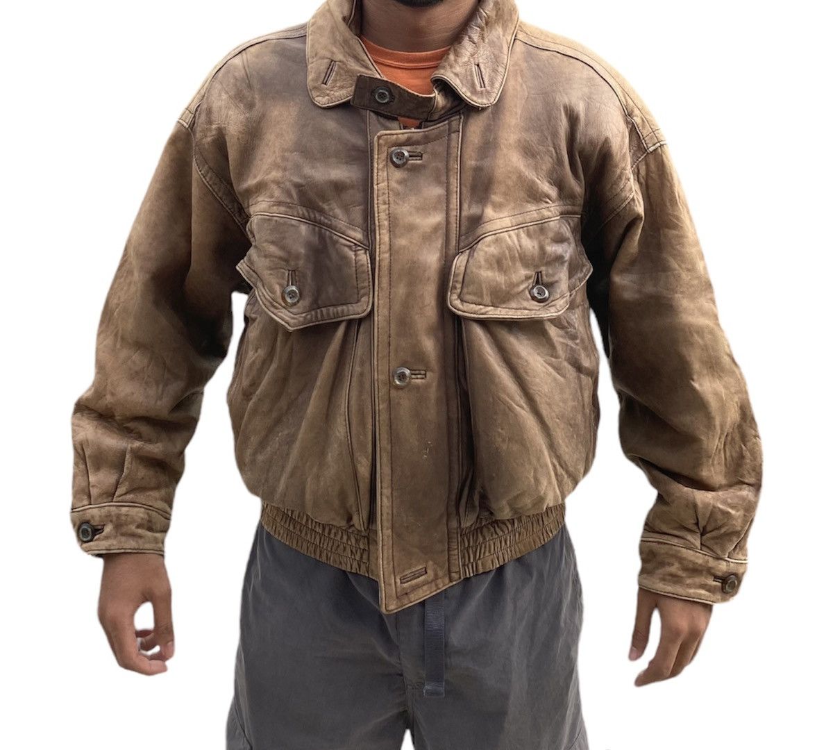 Vintage Vintage Vallemosso Bomber Leather Jacket Size US M / EU 48-50 / 2 - 1 Thumbnail