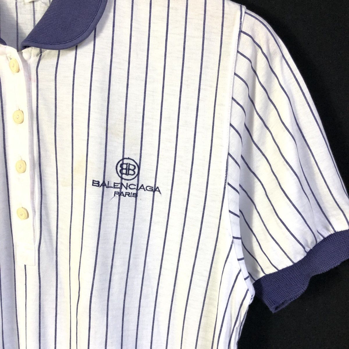 Balenciaga Vintage Balenciaga Golf Stripes Polo Tshirt Size US S / EU 44-46 / 1 - 5 Thumbnail