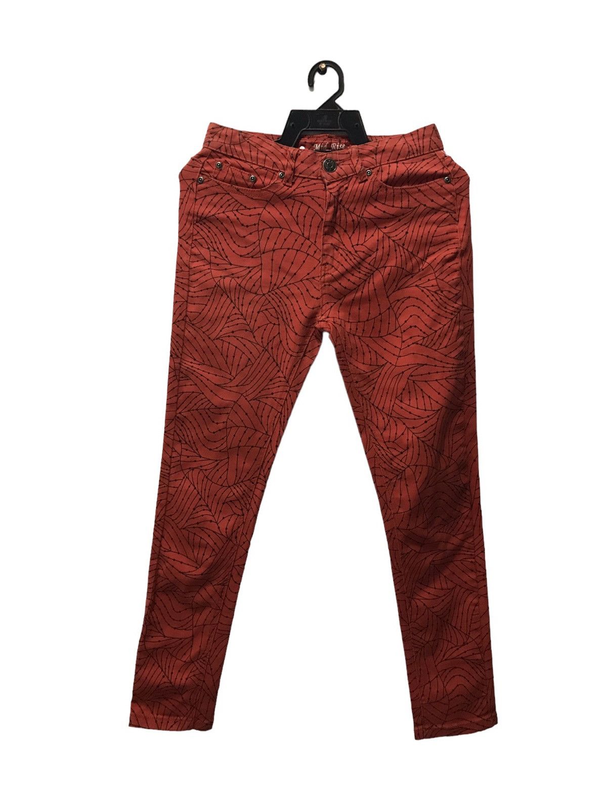 image of Designer Mid Rise Rivers Womens Pants in Orange, Men's (Size 27)