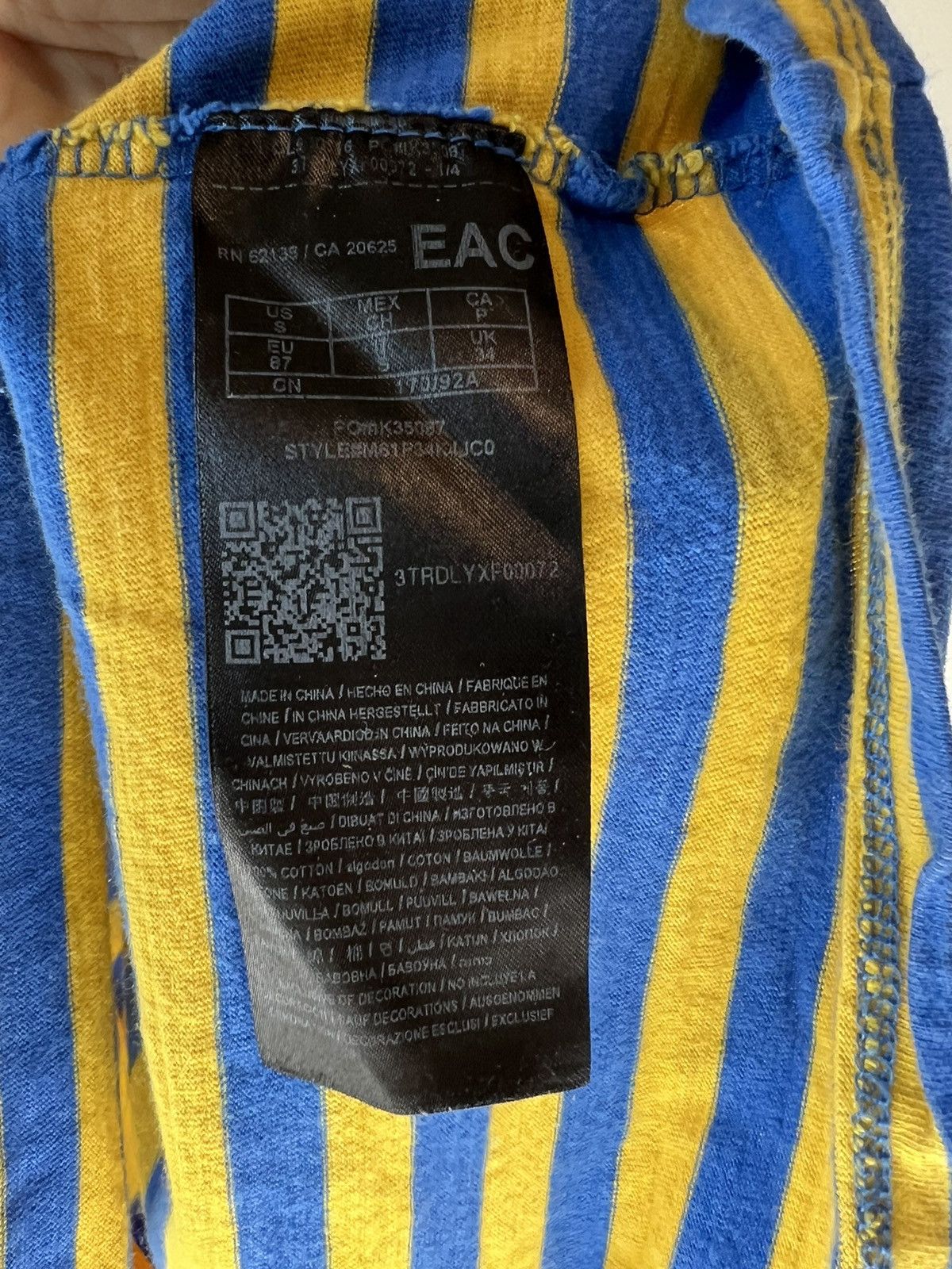 A$AP Rocky × Guess Asap Rocky Guess Jeans Striped Tee Size US S / EU 44-46 / 1 - 5 Thumbnail