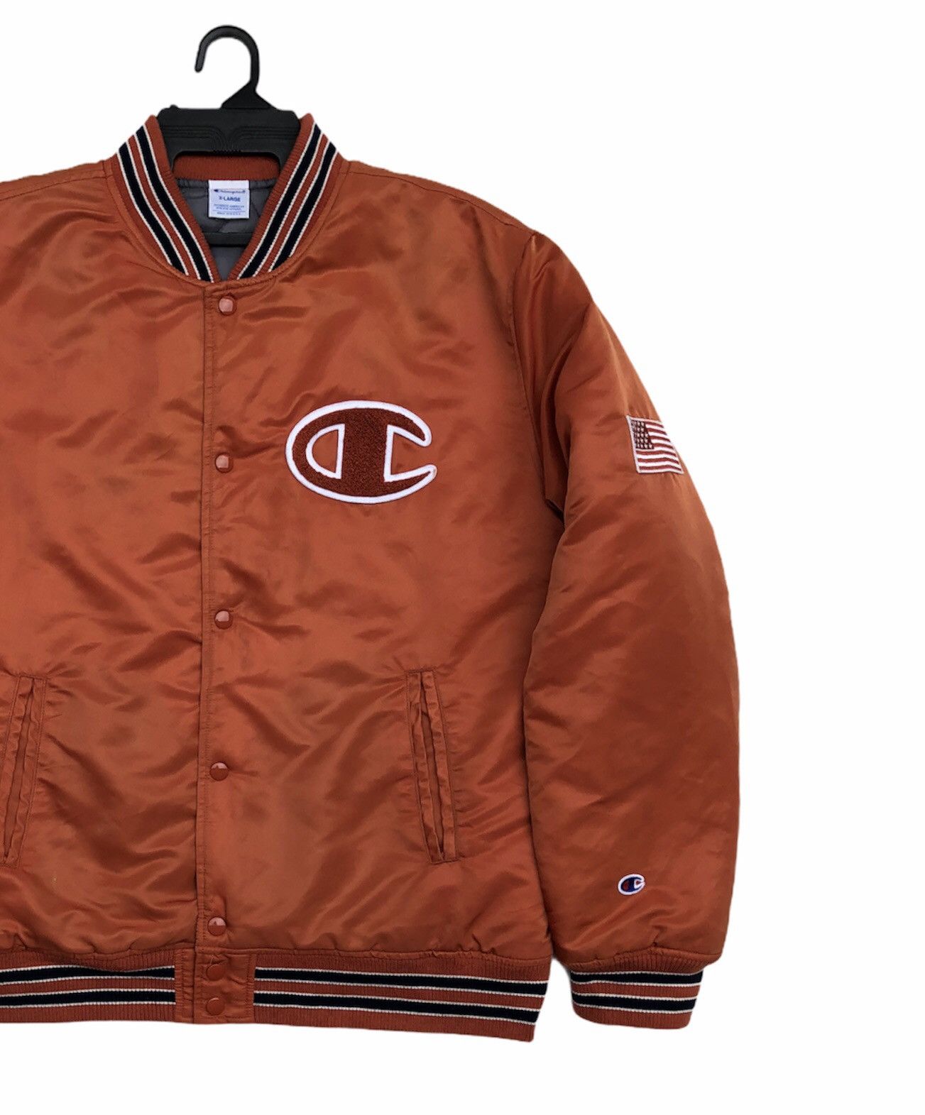 Champion Vintage Champion Big Logo Nylon Varsity Bomber Jacket Size US XL / EU 56 / 4 - 6 Thumbnail