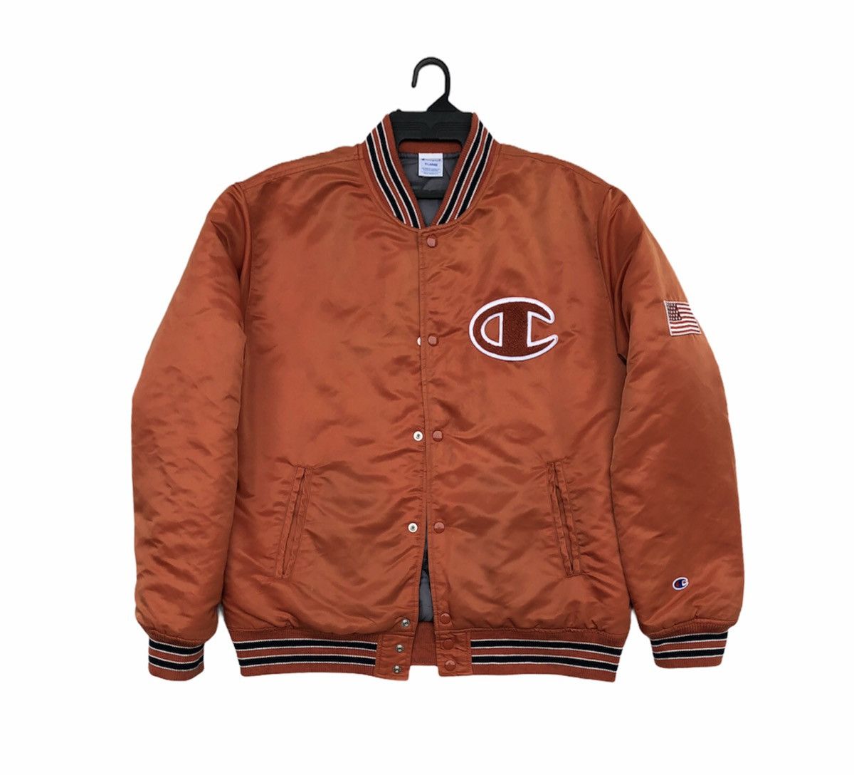 Champion Vintage Champion Big Logo Nylon Varsity Bomber Jacket Size US XL / EU 56 / 4 - 2 Thumbnail