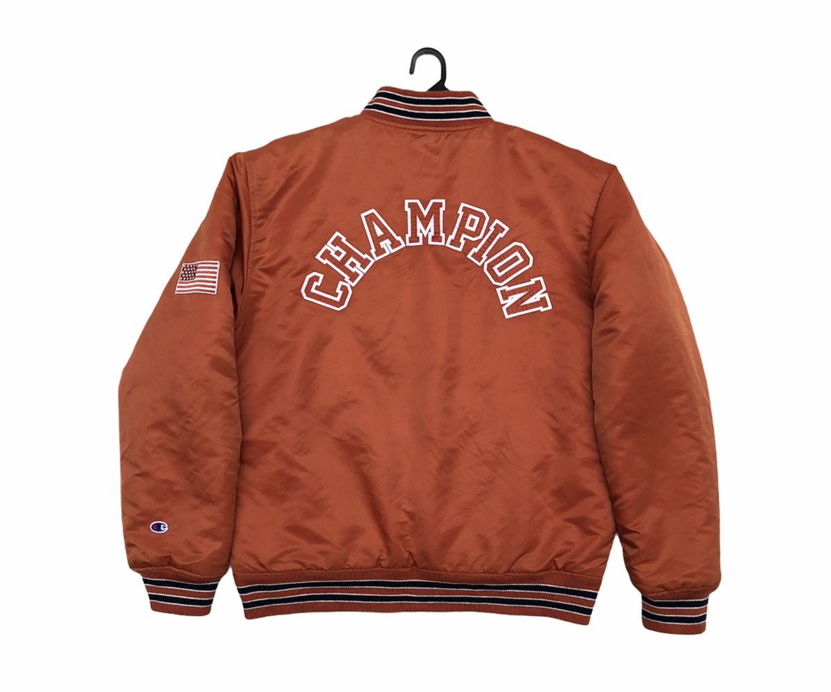 Champion Vintage Champion Big Logo Nylon Varsity Bomber Jacket Size US XL / EU 56 / 4 - 3 Thumbnail
