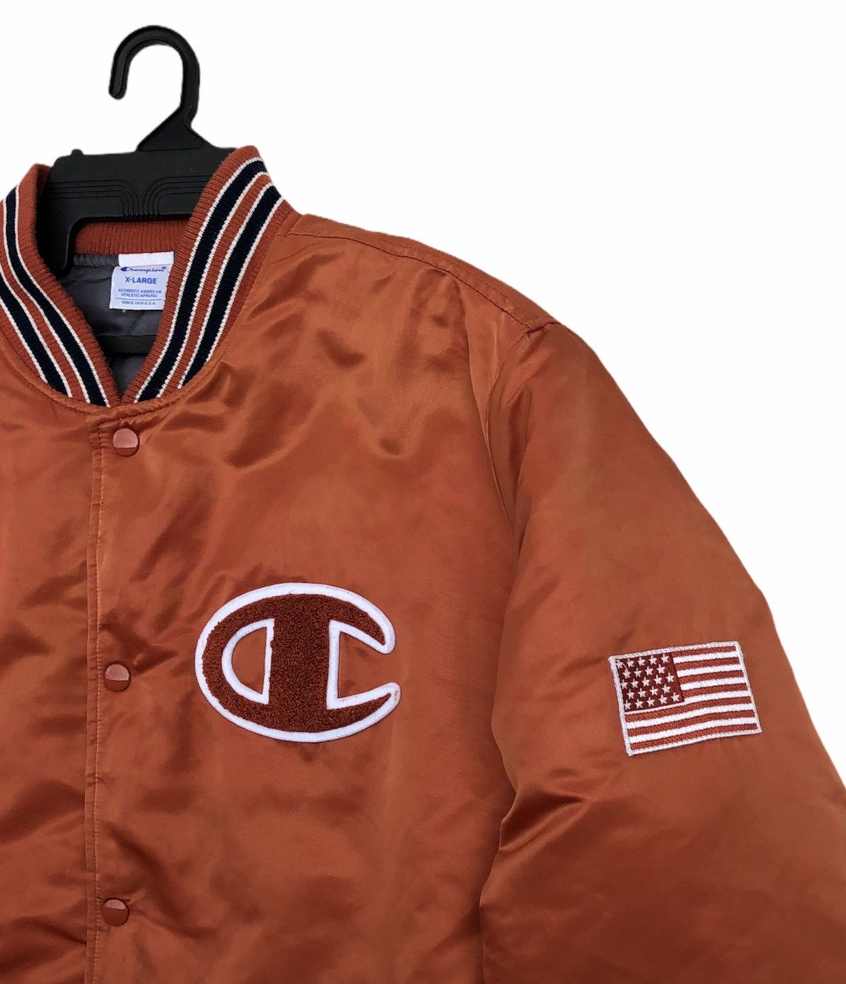 Champion Vintage Champion Big Logo Nylon Varsity Bomber Jacket Size US XL / EU 56 / 4 - 8 Thumbnail