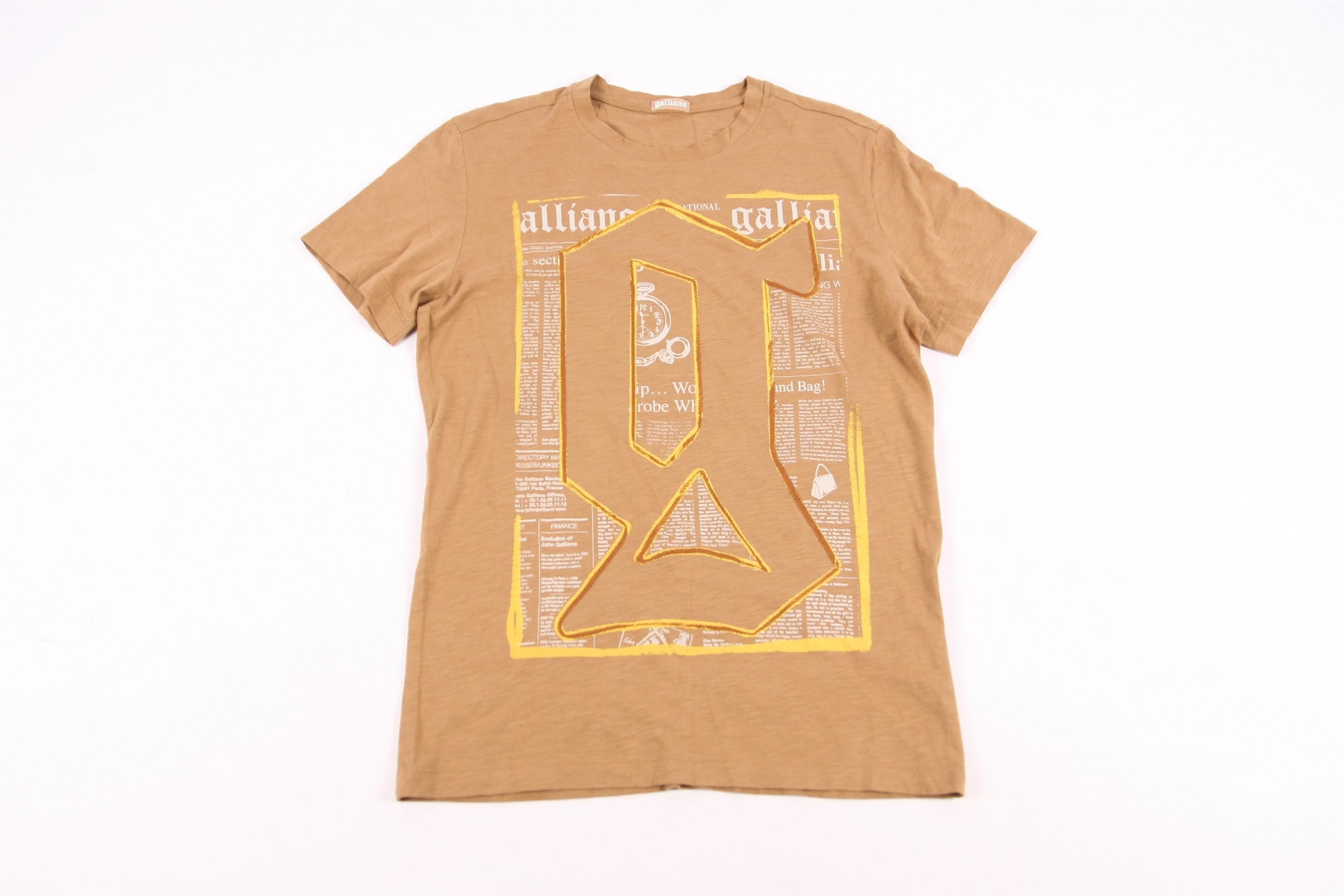 John Galliano John Galliano Big Logo Gazette Tee Made in Italy Size US S / EU 44-46 / 1 - 1 Thumbnail